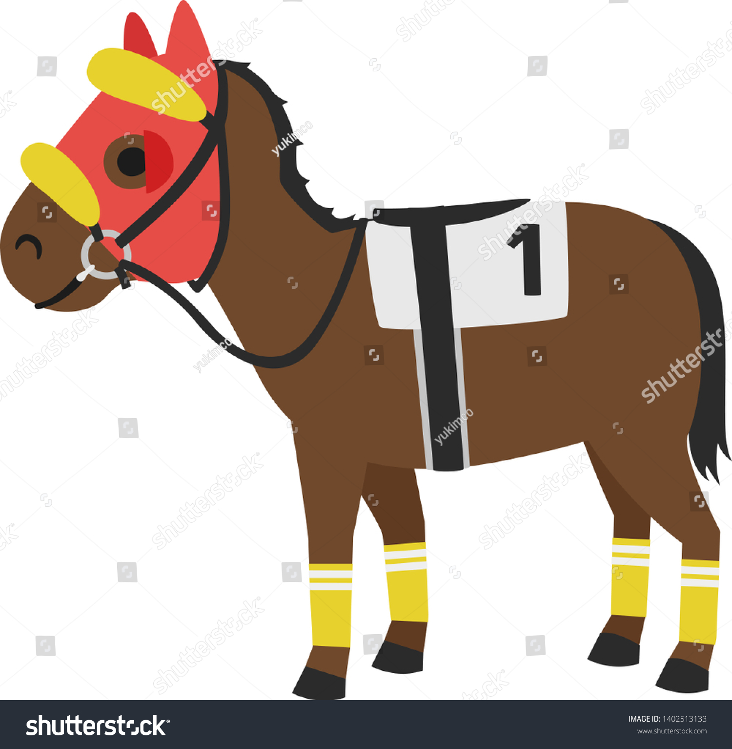 SVG of Horse racing illustration. This is a racehorse with a horse gear.
 svg