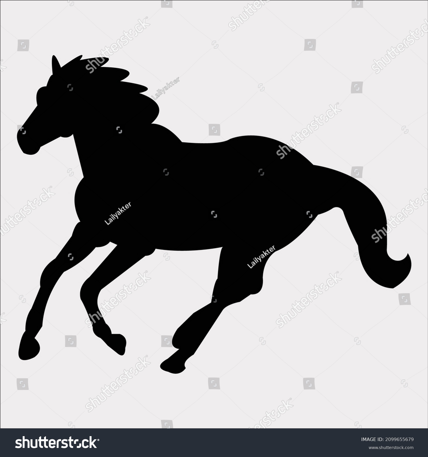 Horse Silhouette Vector Free Download Stock Vector (Royalty Free ...