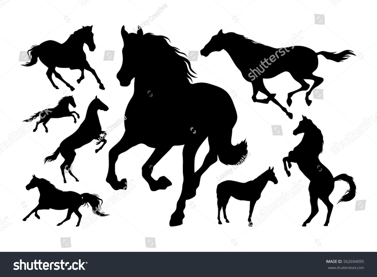 馬のシルエットセットベクターイラスト のベクター画像素材 ロイヤリティフリー