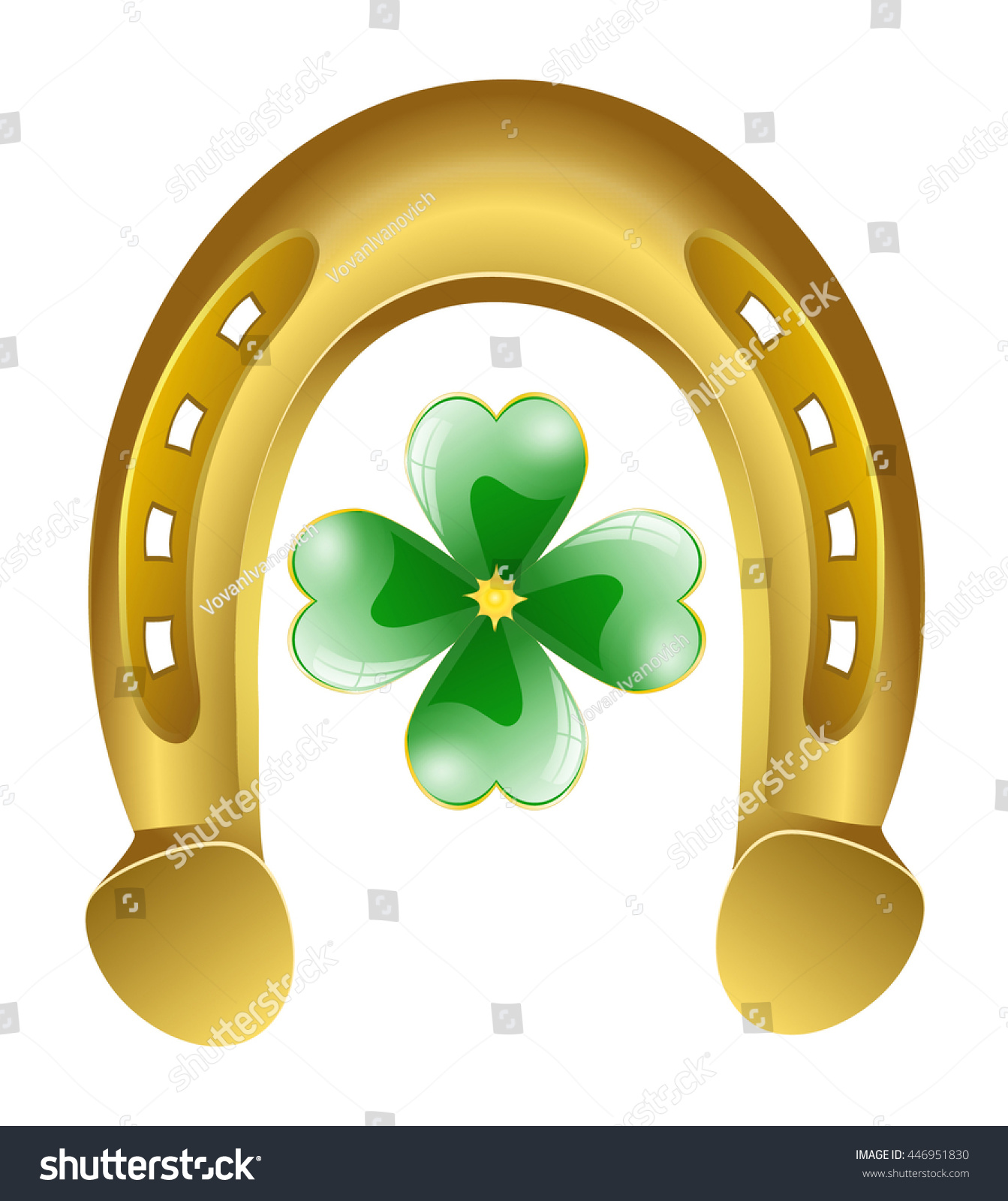 Uncategorized Lucky Symbol horseshoe four leaf clover lucky symbol stock vector 446951830 and illustration