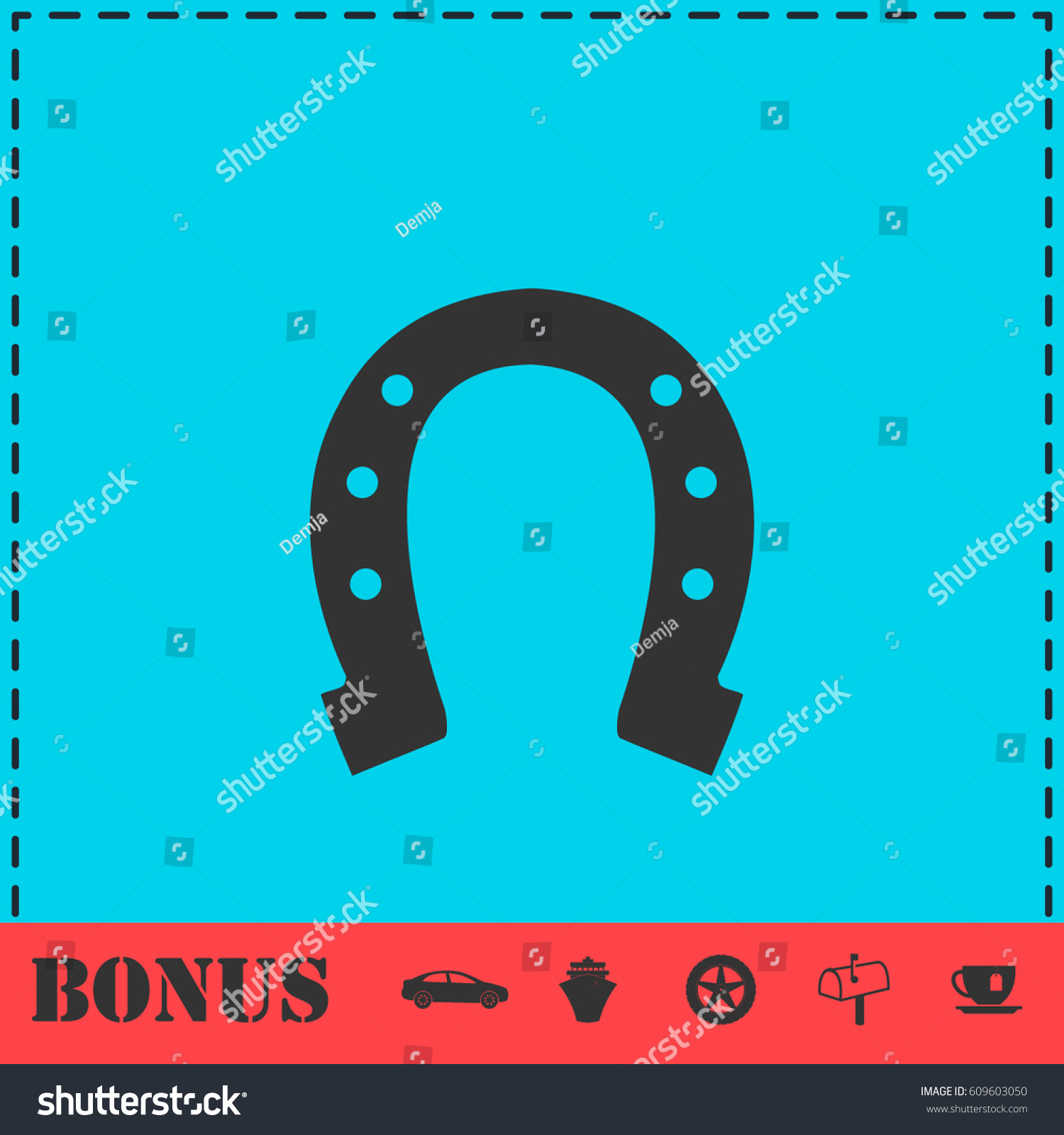 horseshoe-icon-flat-simple-vector-symbol-stock-vector-609603050