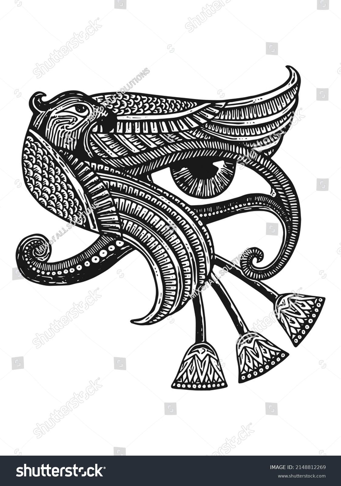 Horus Eye Ancient Egypt Vector Illustration Stock Vector (Royalty Free ...