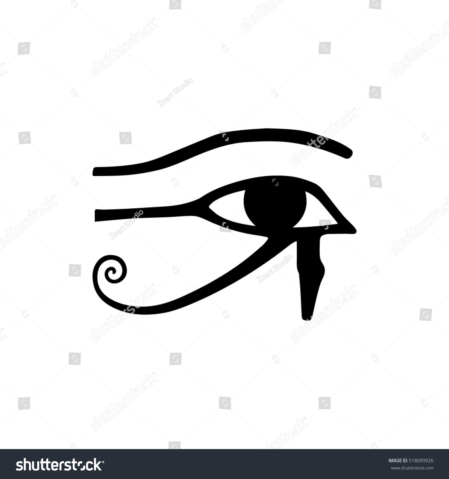 Horus Eye Egypt Sun Eye Horus Stock Vector 518099926 - Shutterstock