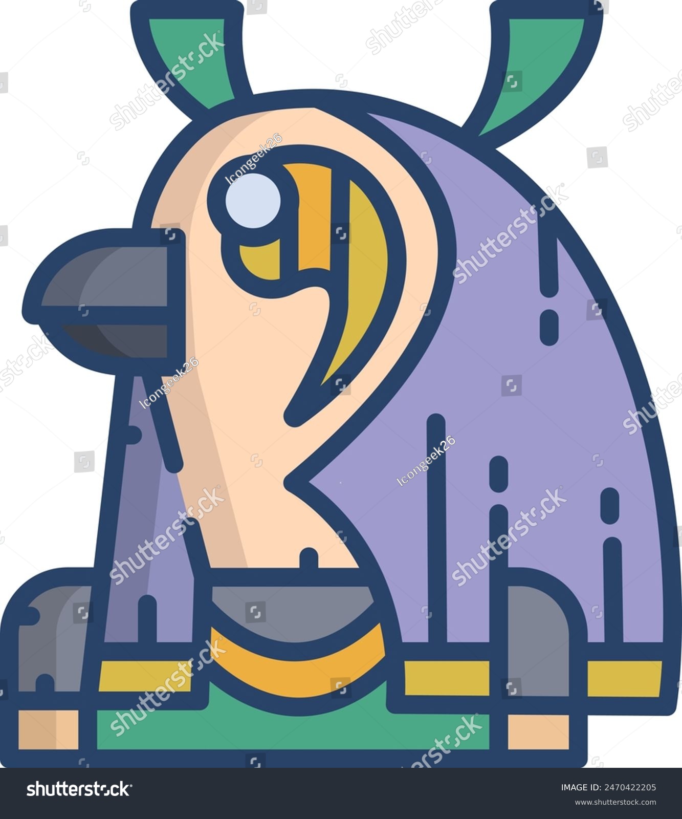 recommend clip art: Horus linear color vector illustration