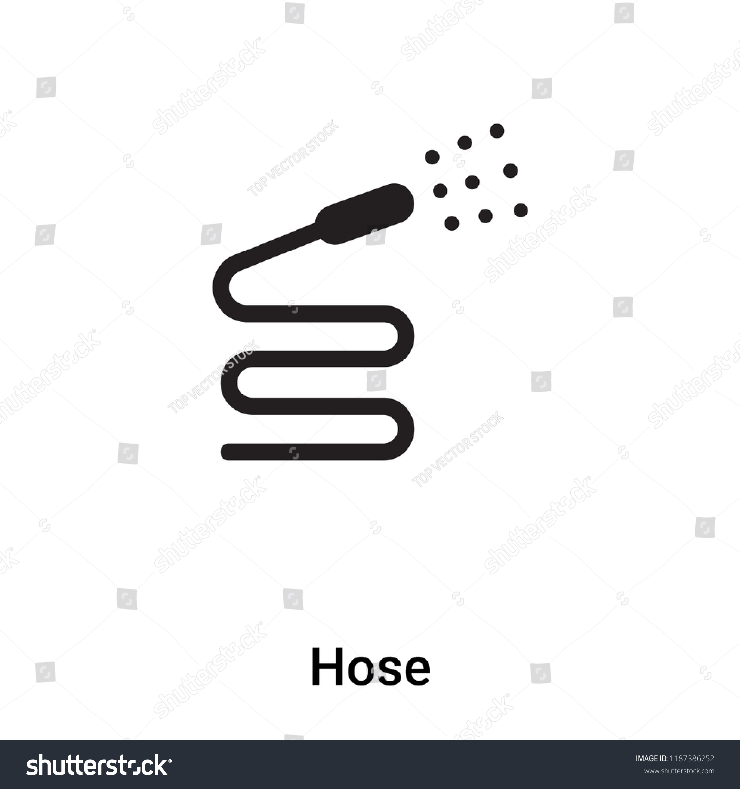 SVG of Hose icon vector isolated on white background, logo concept of Hose sign on transparent background, filled black symbol svg