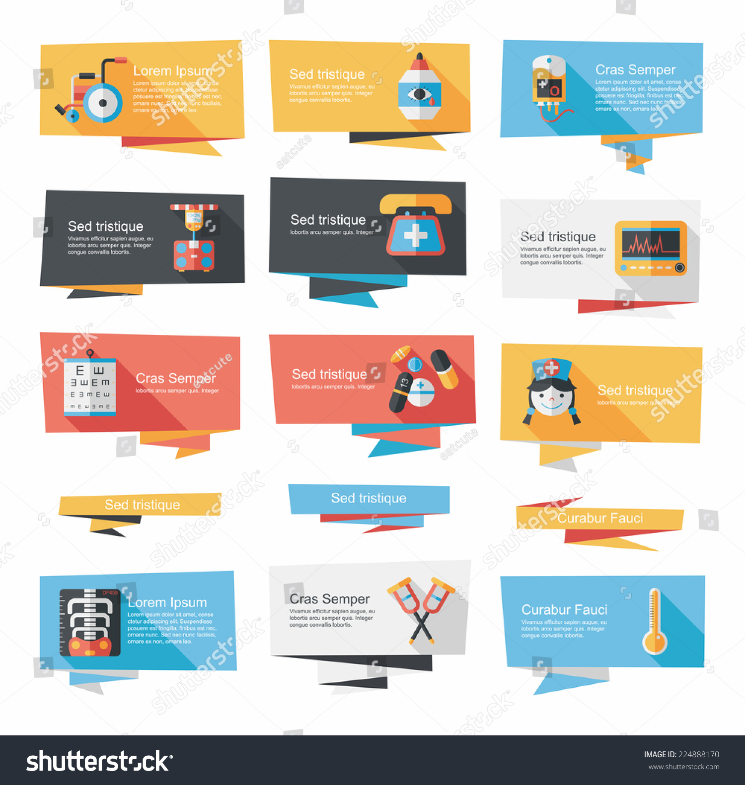 Hospital Flat Banner Background Set Eps10 Stock Vector Royalty