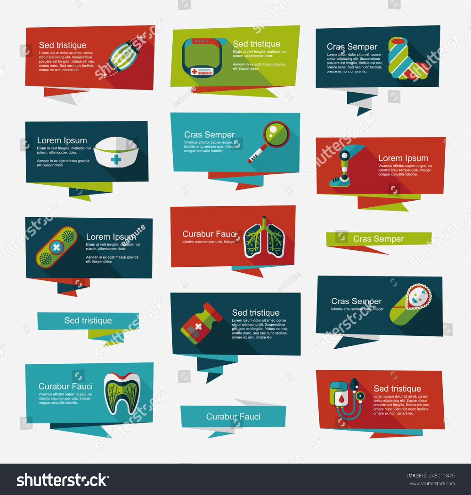 Hospital Flat Banner Background Set Eps10 Stock Image Download Now