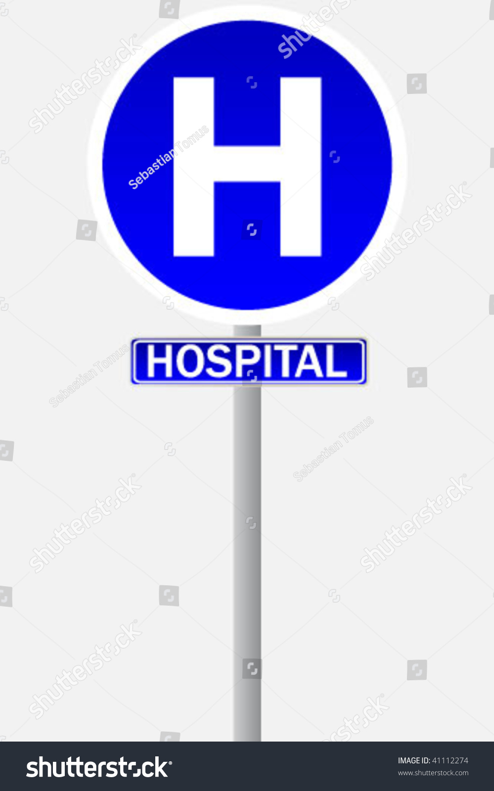 Hospital Sign For Traffic Stock Vector Illustration 41112274 : Shutterstock