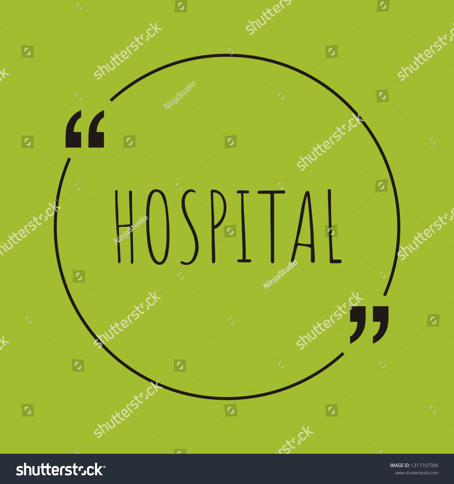 Hospital Word Concept Hospital On Green Stock Vector Royalty Free 1317107306