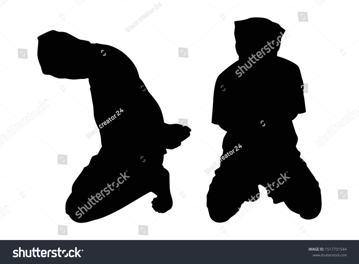 Hostage Silhouette Vector On White Background Stock Vector (Royalty ...