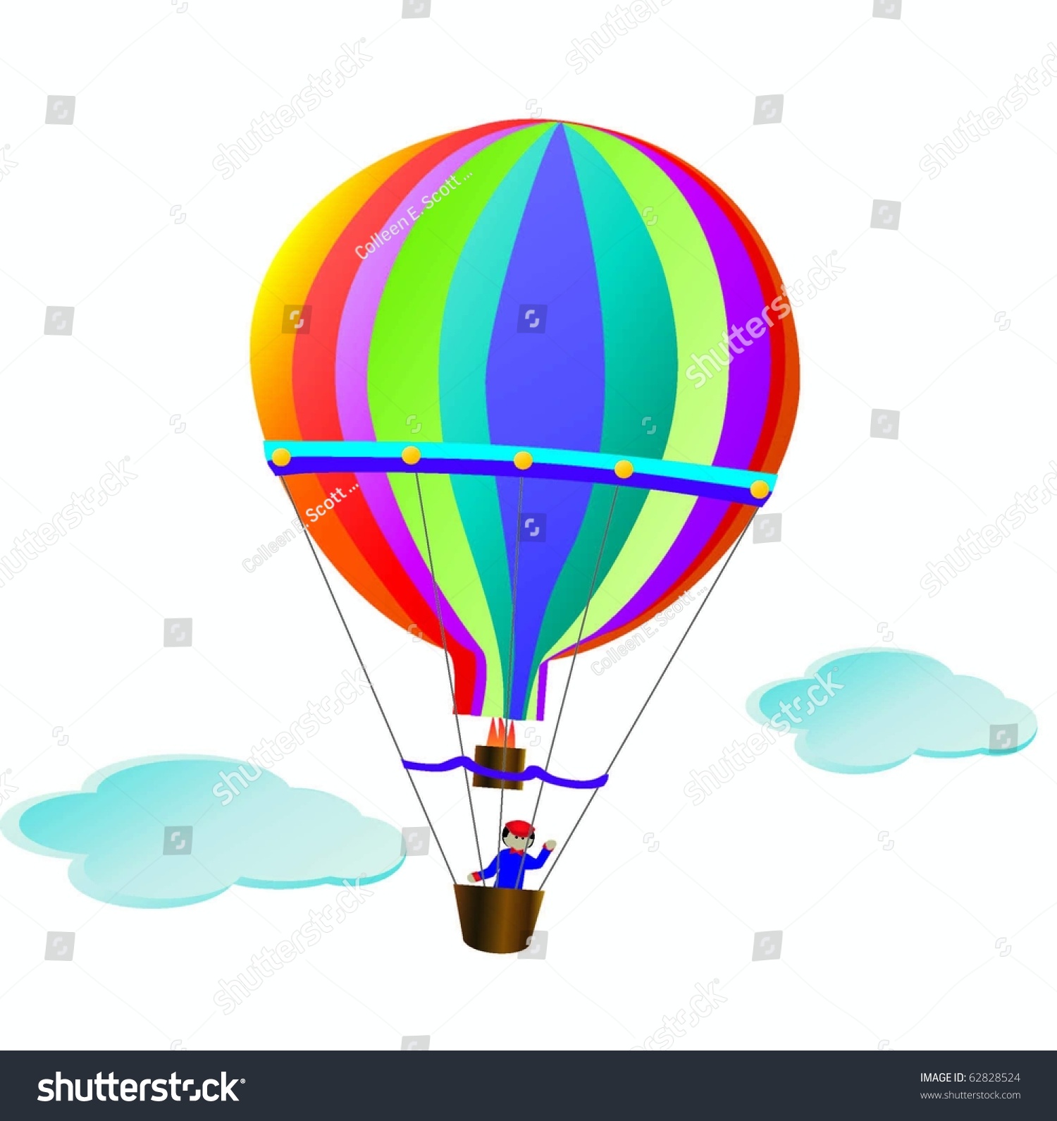 Hot Air Balloon Cartoon Vector Stock Vector (Royalty Free) 62828524