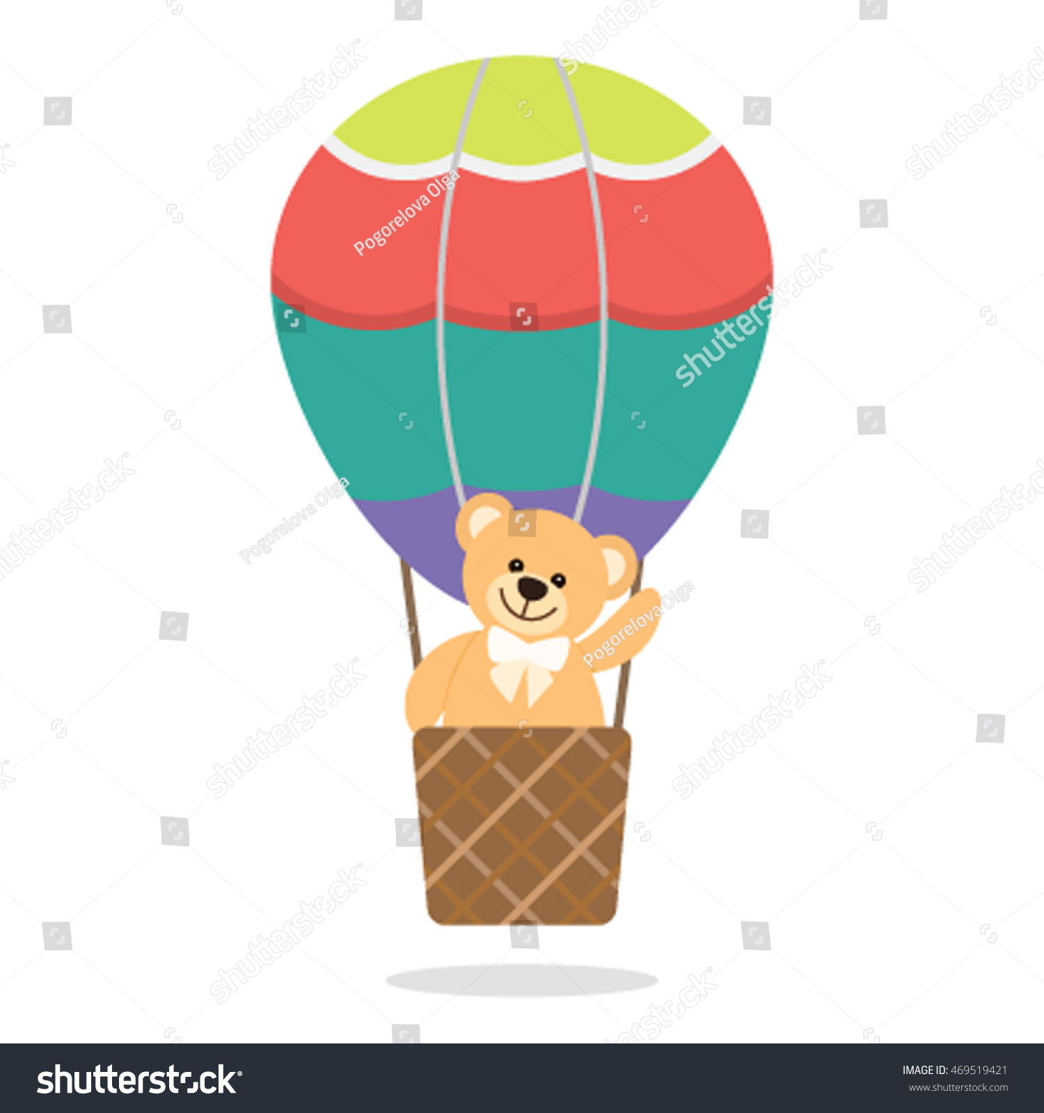 hot air balloon with teddy bear