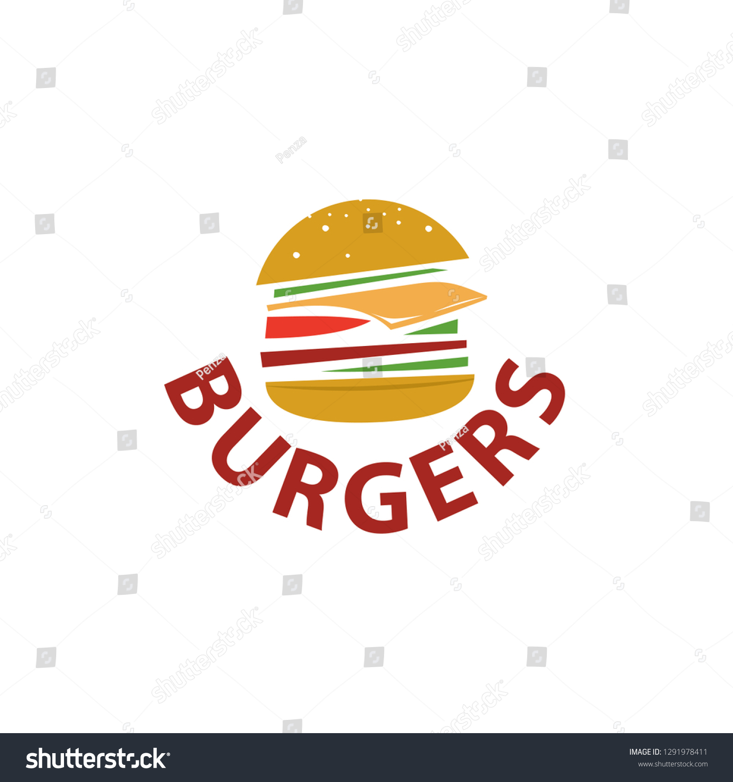 Hot Burgers Vector Logo Fast Food Vector De Stock Libre De Regalías 1291978411 Shutterstock 1270