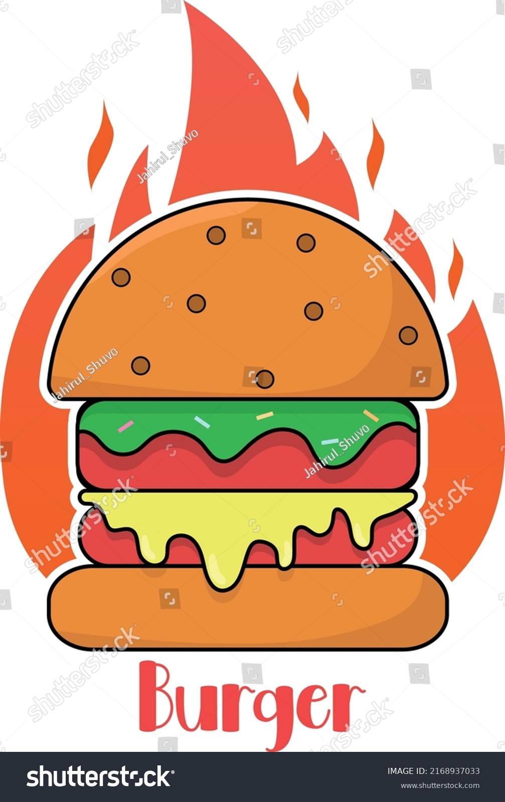 Hot Burgers Vector Logo Sticker Your Stock Vector Royalty Free 2168937033 Shutterstock 0396