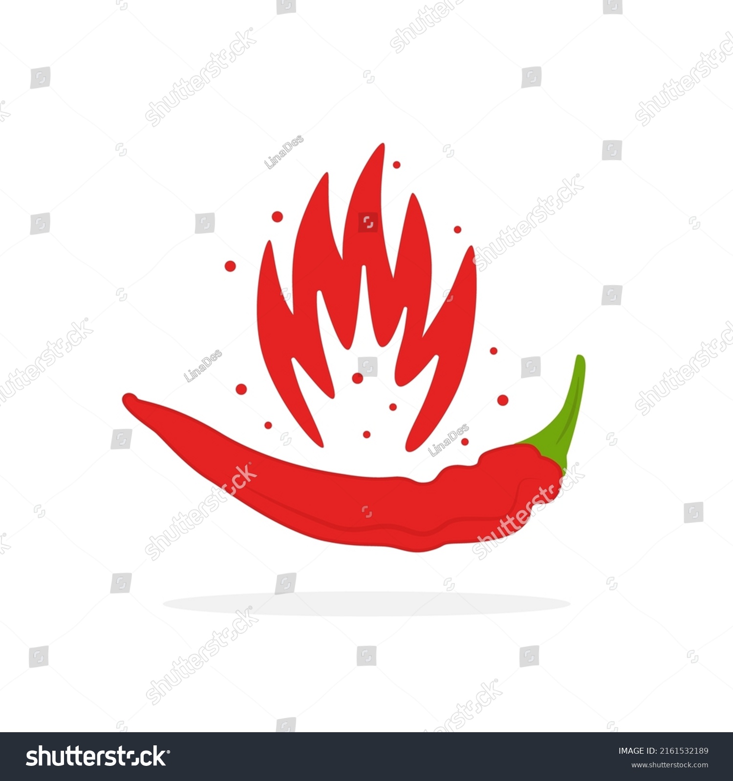 Hot Chilli Peper Icon Red Flame Stock Vector (royalty Free) 2161532189 