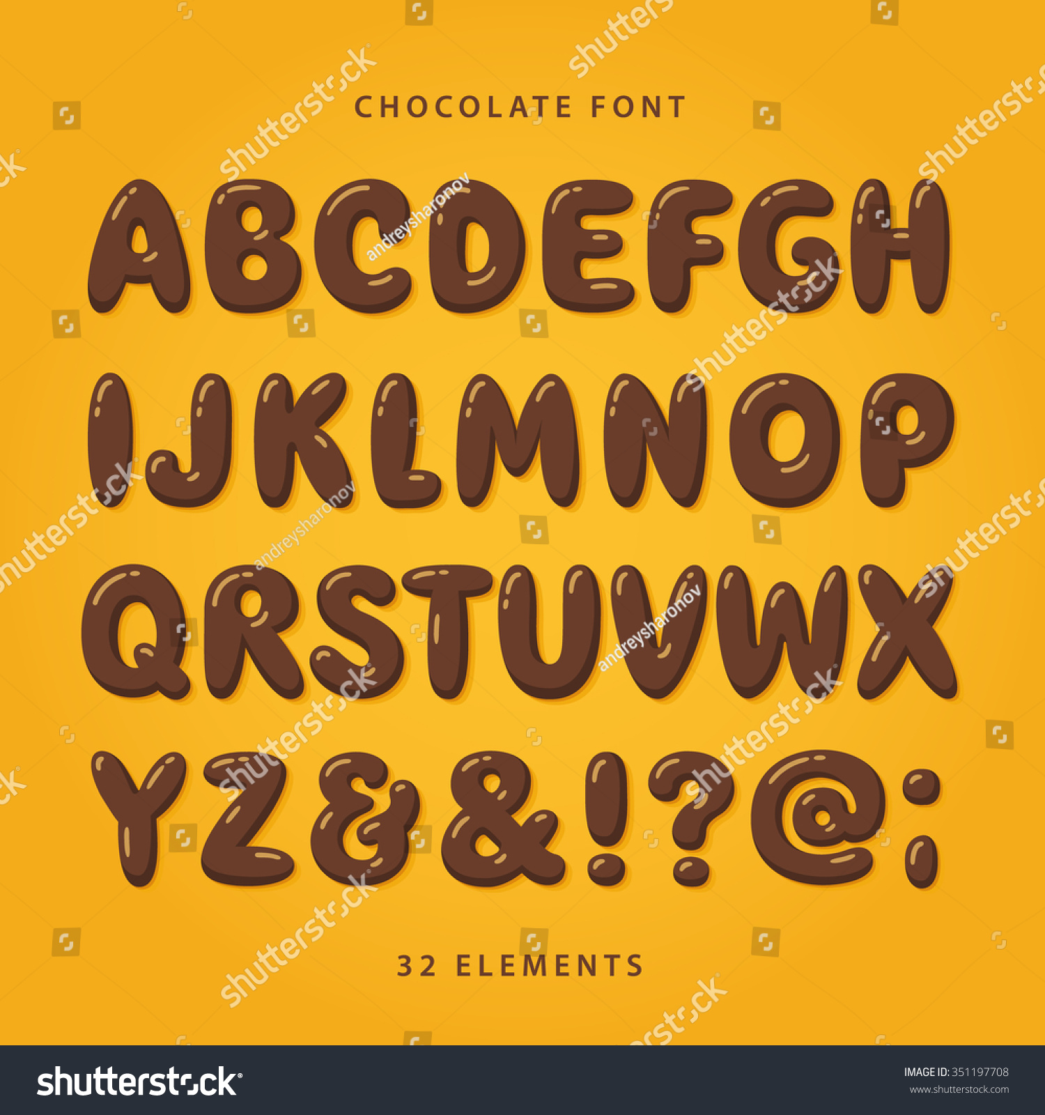 Hot Chocolate Font Uppercase Letters Glint Stock Vector 351197708 ...