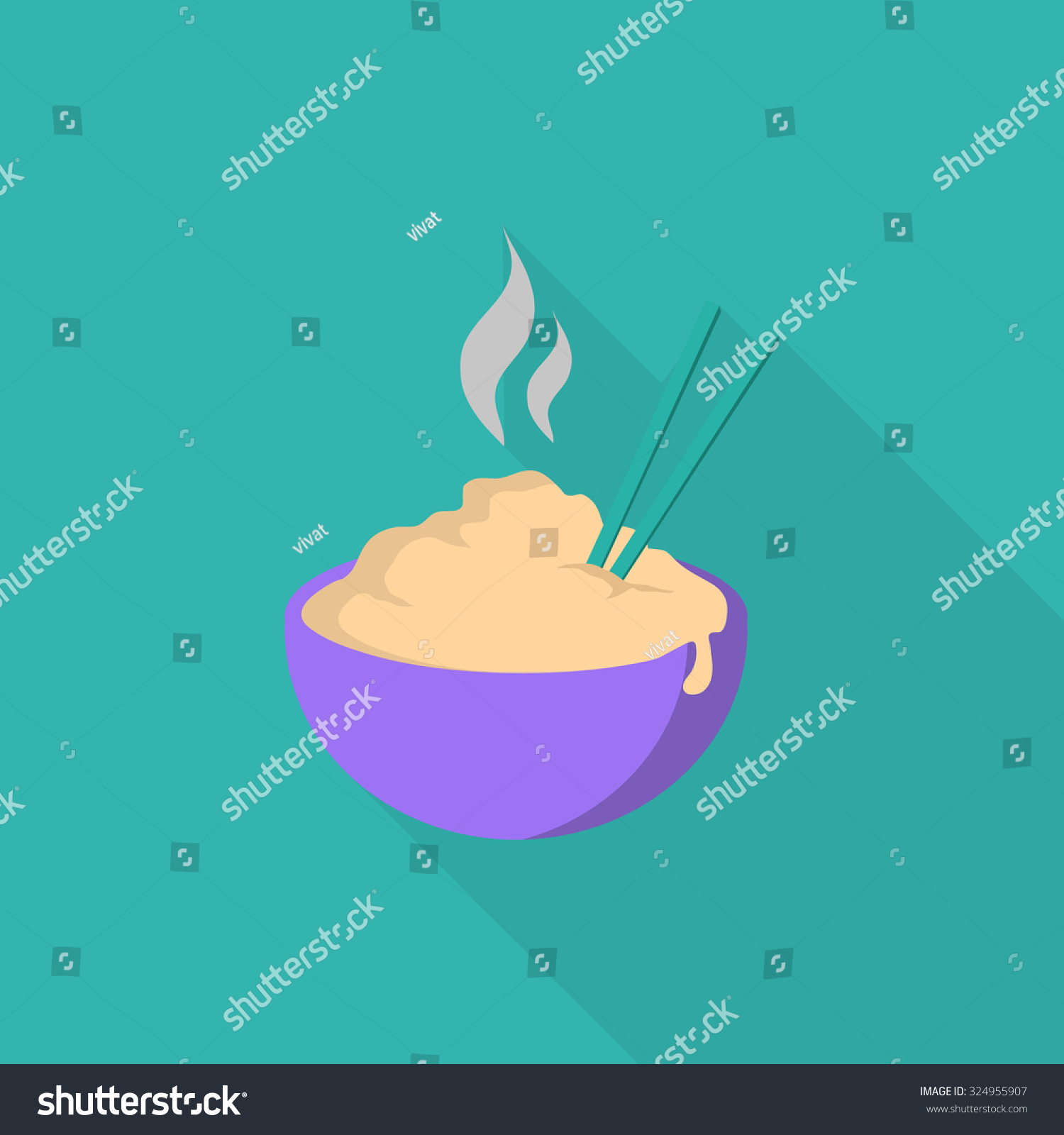 Hot Dish Long Shadow Flat Style Stock Vector (Royalty Free) 324955907