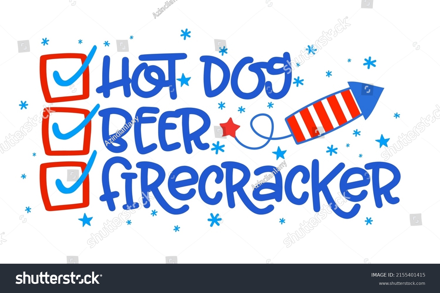 SVG of Hot dog, beer, firecracker - funny Independence Day checklist lettering design for poster, flyer, t-shirt, card, invitation, sticker, banner, gift. Happy 4th of July quote. svg