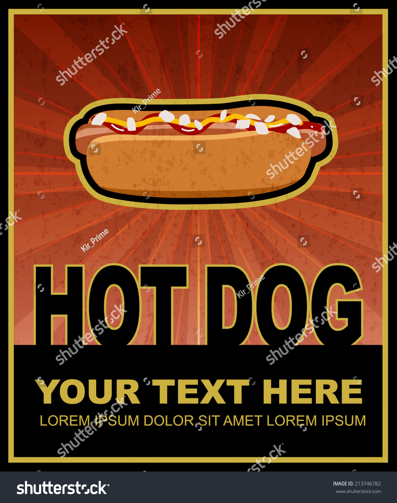 Hot Dog Grunge Retro Poster,Vector Eps10 Illustration - 213746782 ...