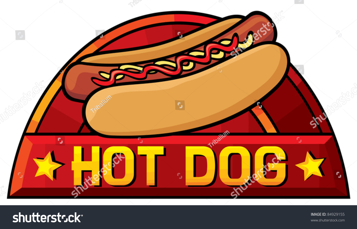 Stock Vector Hot Dog Label 84929155 
