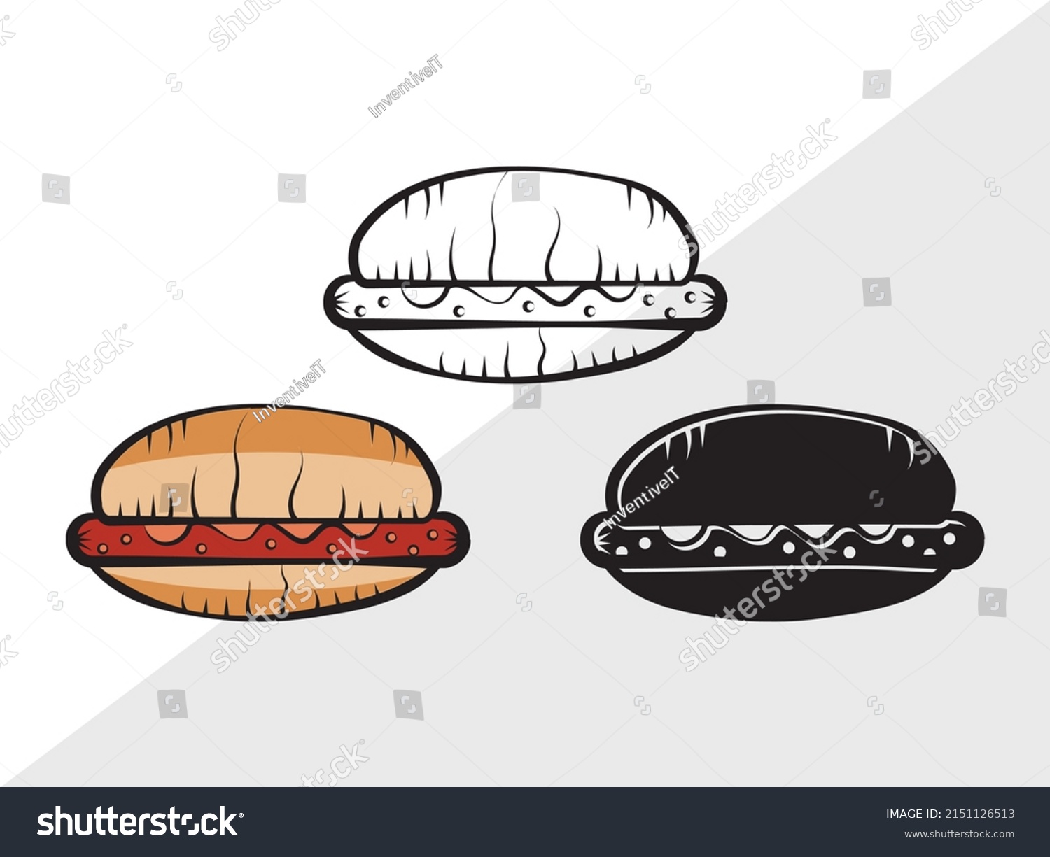 Hot Dog Printable Vector Illustration Stock Vector (Royalty Free ...