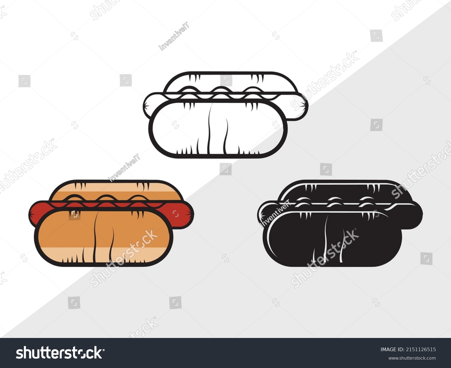 Hot Dog Printable Vector Illustration Stock Vector (Royalty Free) 2151126515 | Shutterstock