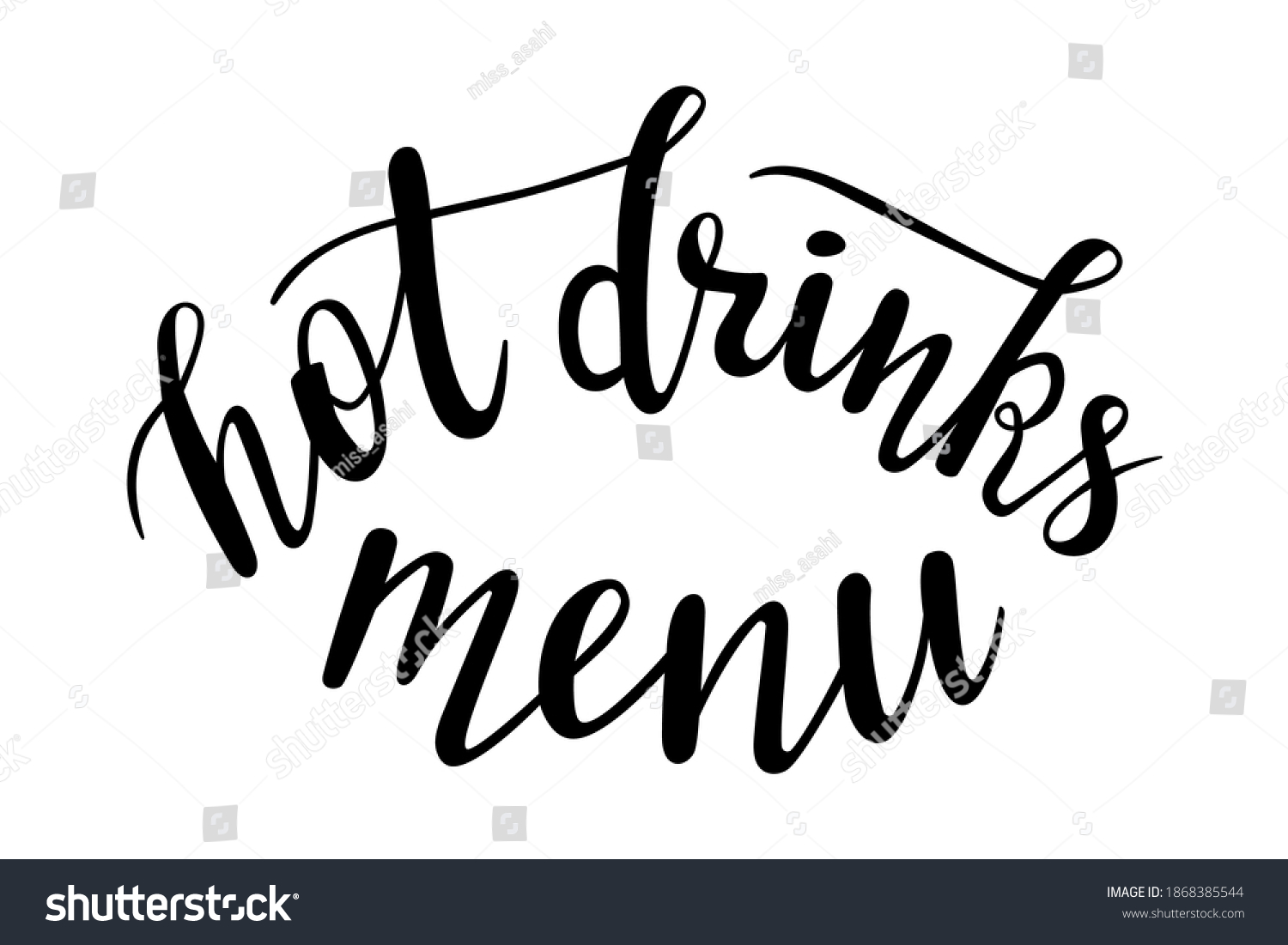 Hot Drinks Menu Hand Lettering Vector: เวกเตอร์สต็อก (ปลอดค่าลิขสิทธิ์ ...