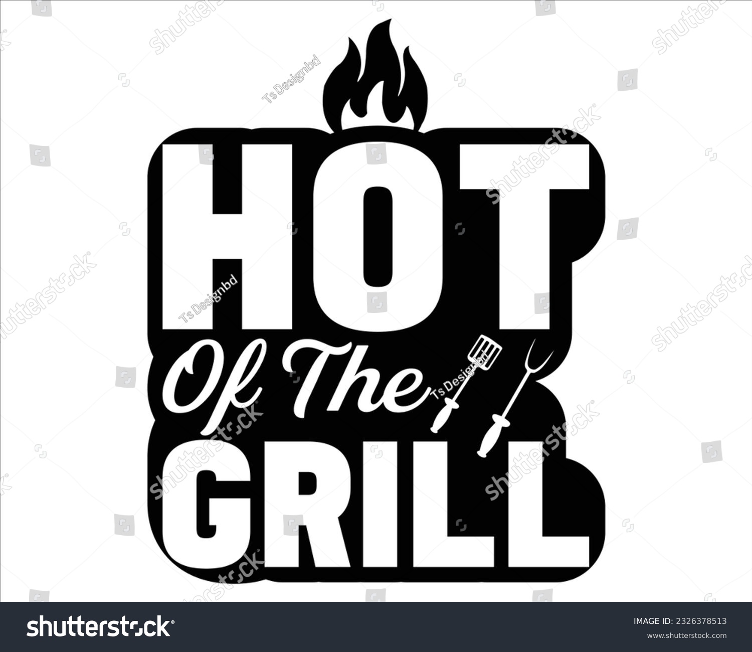 SVG of Hot Of The Grill Svg Design,BBQ SVG design and craft files,Barbeque party. Father's Day decor. BBQ clipart,Bbq Design Svg Design svg