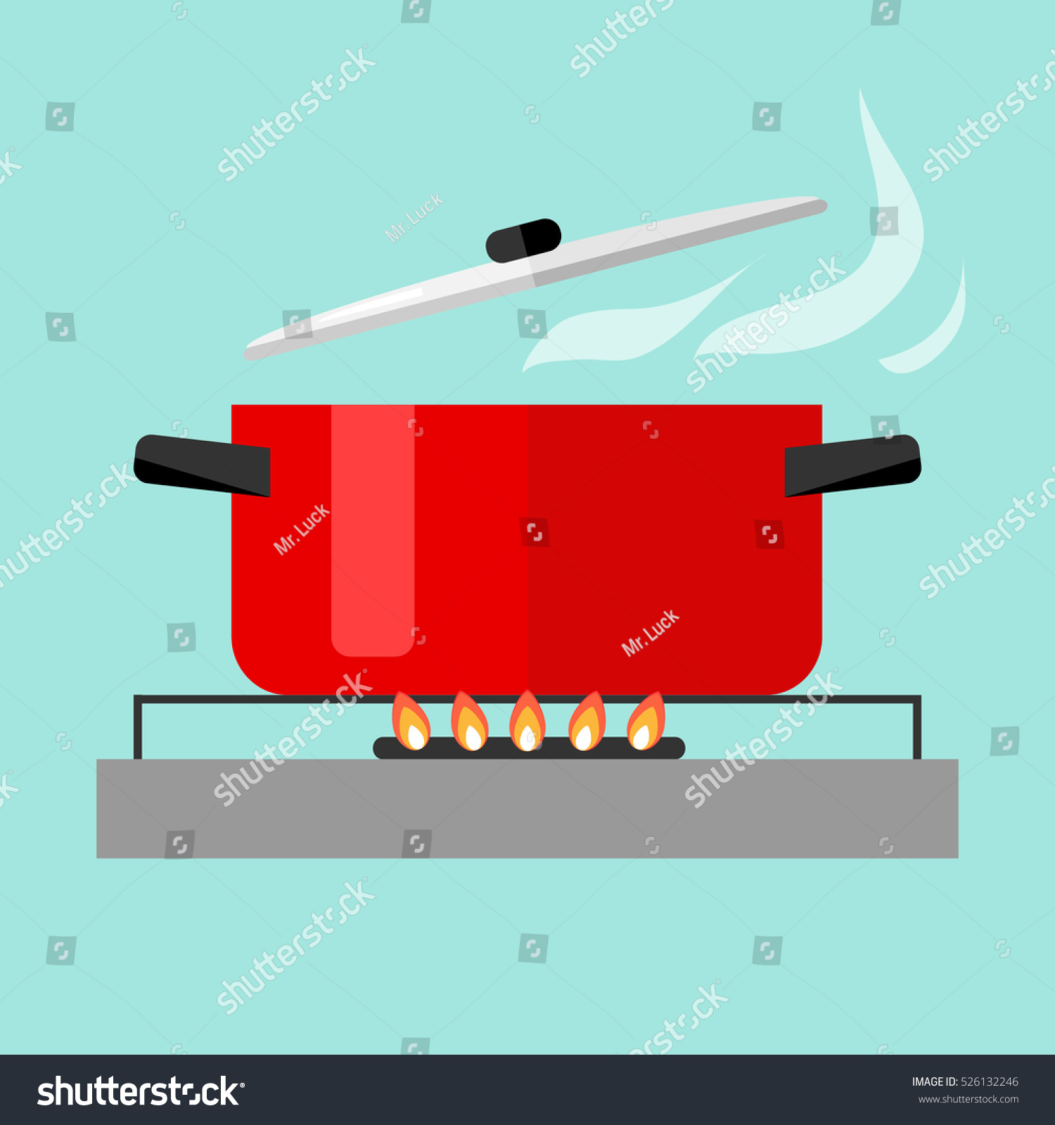 Hot Pan Isolated Saucepan On Stove Stock Vector 526132246 - Shutterstock