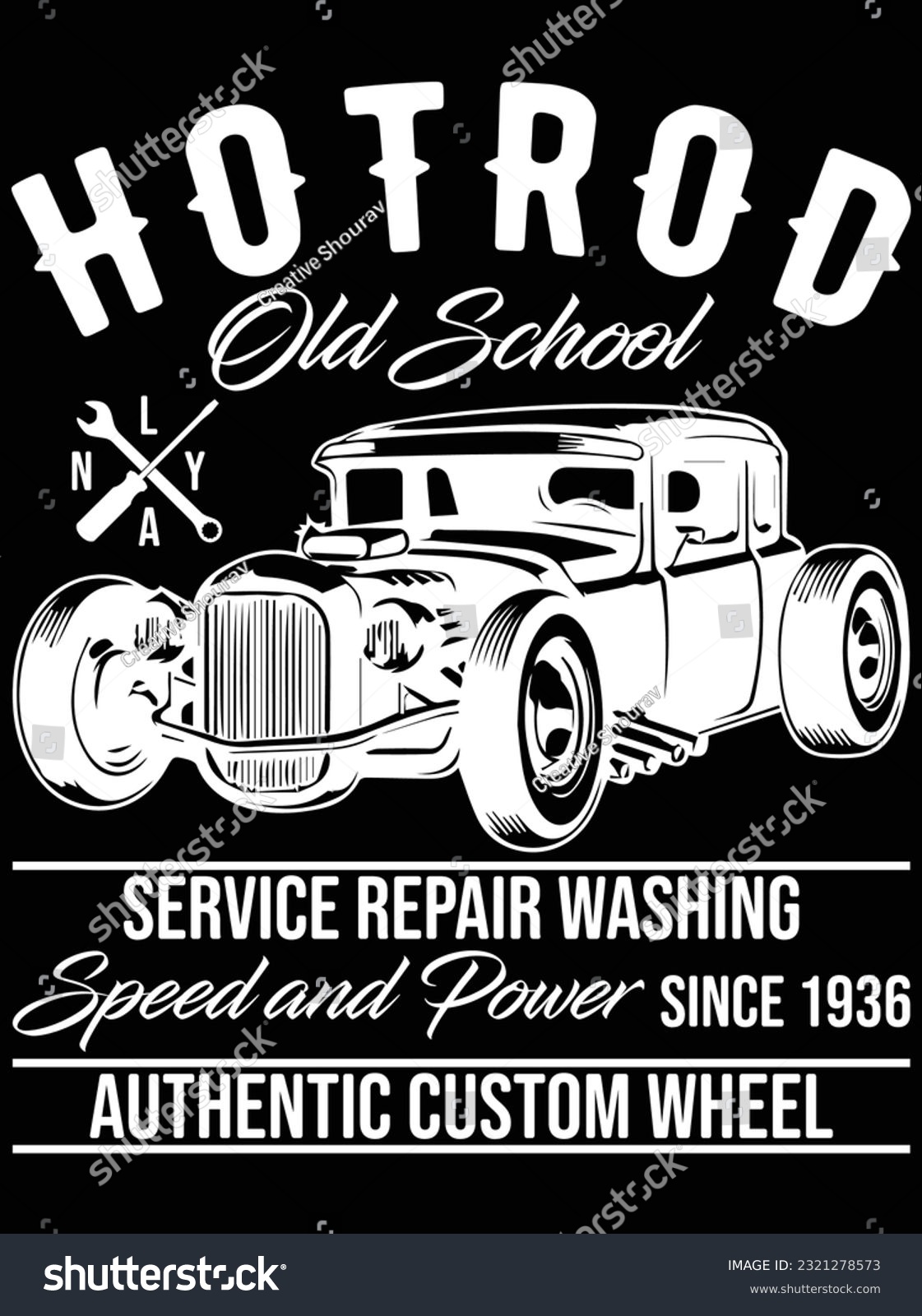 SVG of Hot rod old school service repair washing vector art design, eps file. design file for t-shirt. SVG, EPS cuttable design file svg