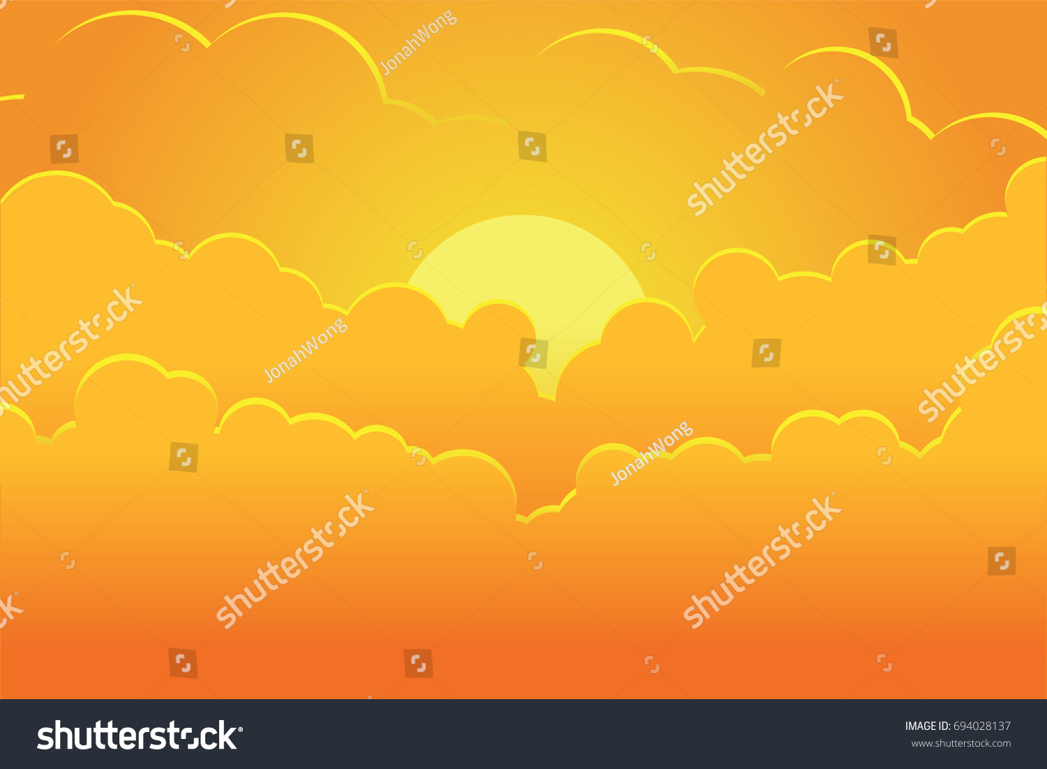 Hot Summer Sun Vector Vector De Stock Libre De Regalías 694028137