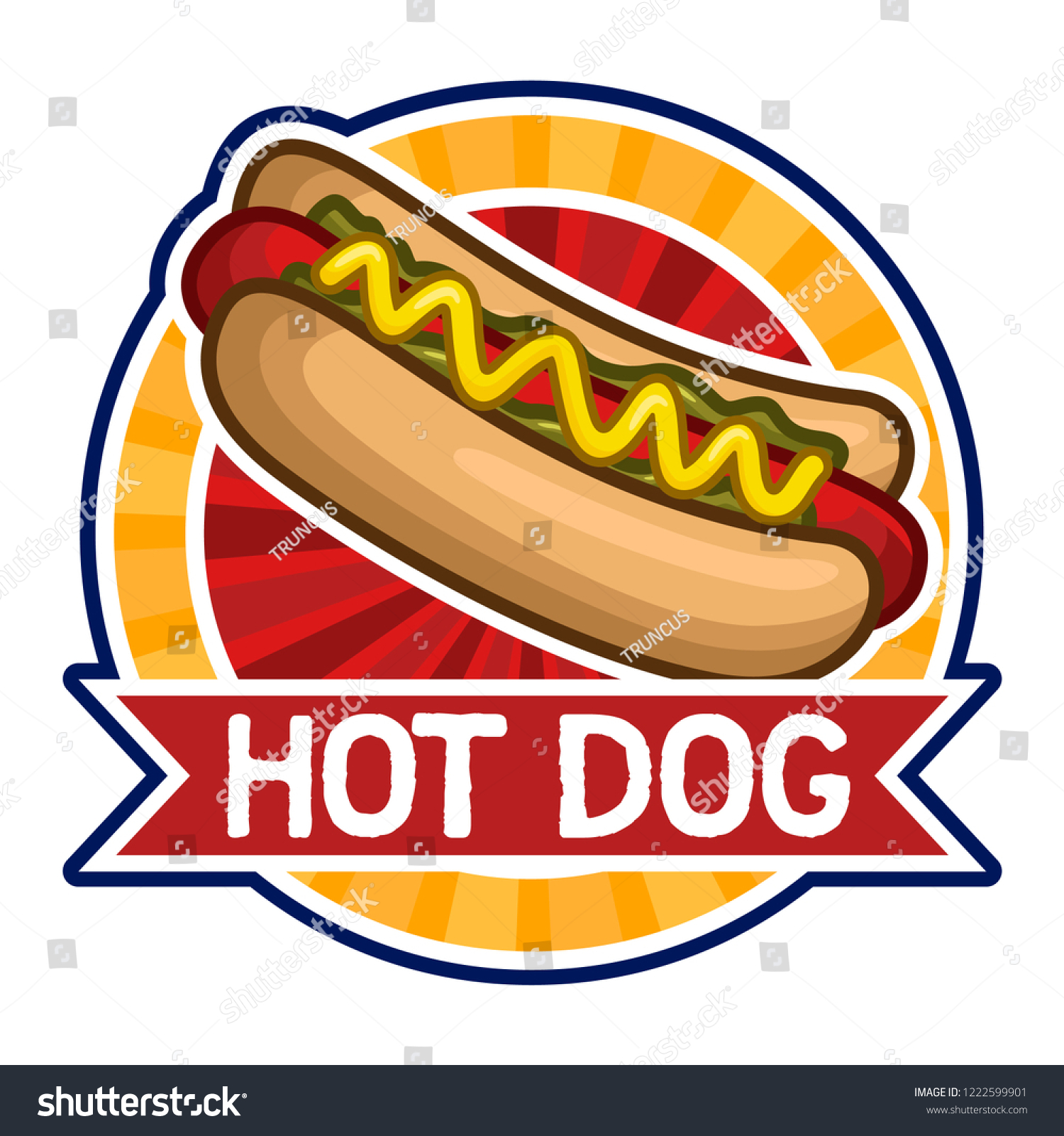 Hotdog Logo Font Emblem Badge Object Stock Vector (Royalty Free) 1222599901