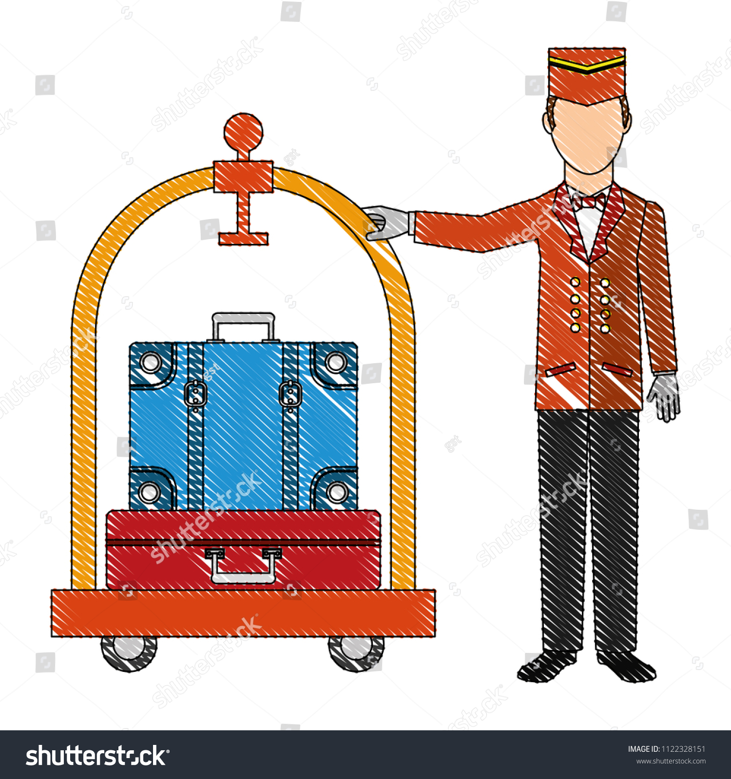 bellboy luggage trolley