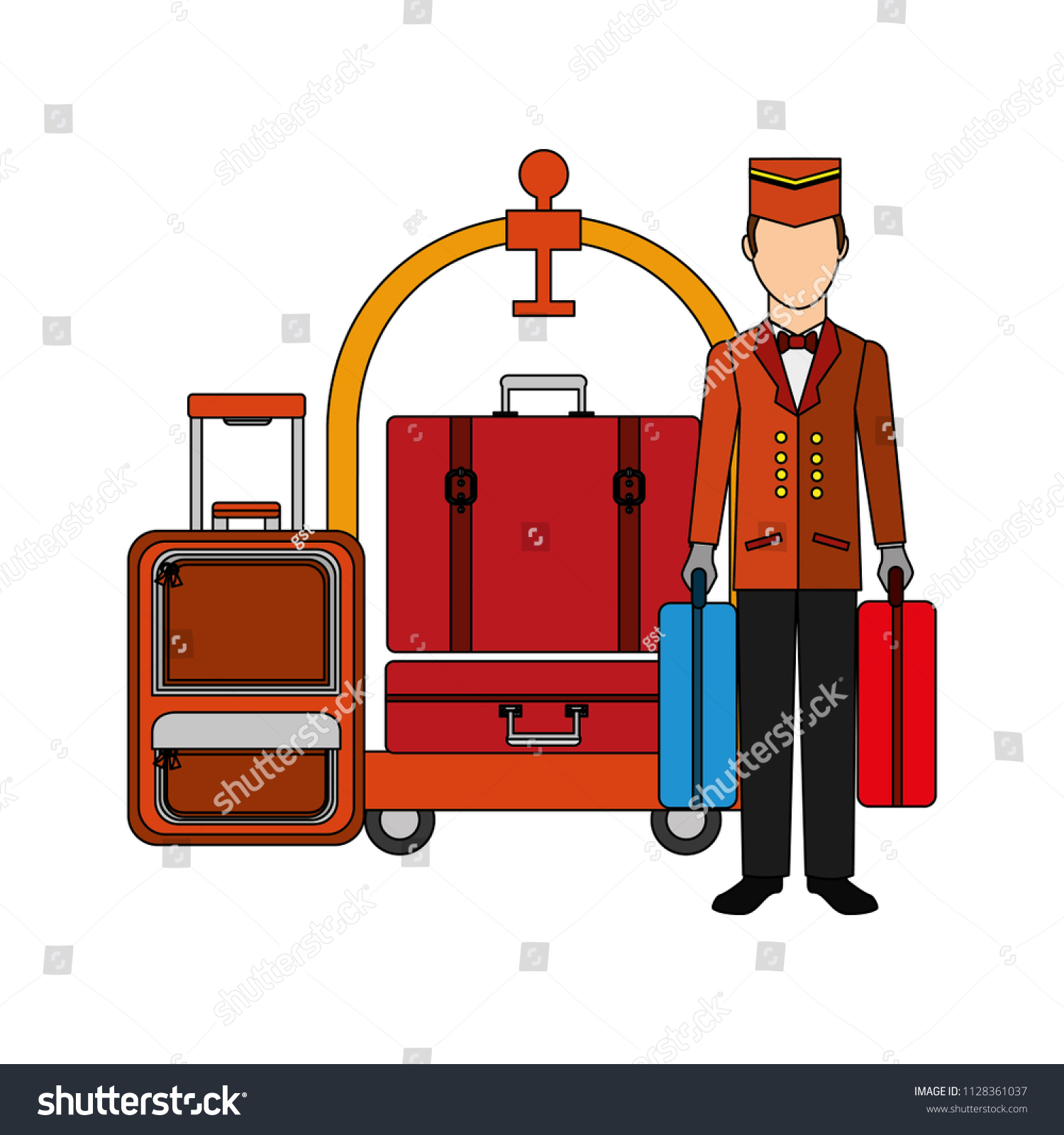 bellboy luggage trolley