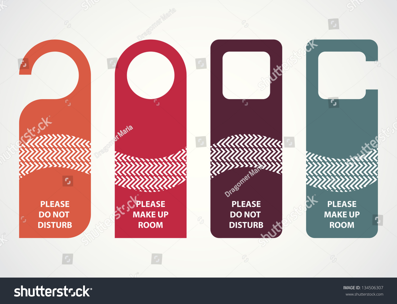 Hotel Do Not Disturb Door Hanger Stock Vektorgrafik