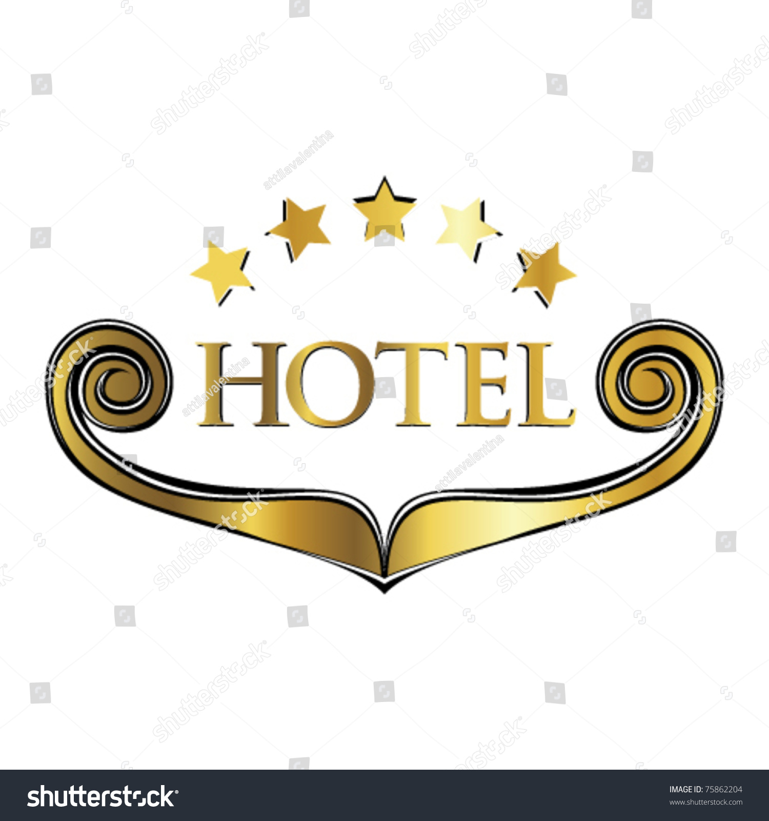 Hotel Emblem With 5 Star Stock Vector 75862204 : Shutterstock
