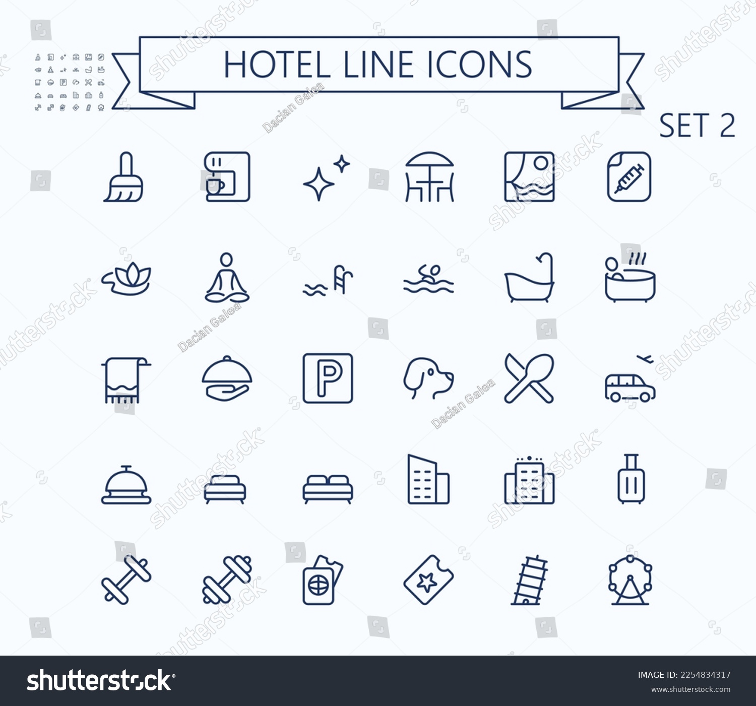 SVG of Hotel line vector icons. Travel icon set. Editable stroke. 24x24 grid. Pixel Perfect.  svg