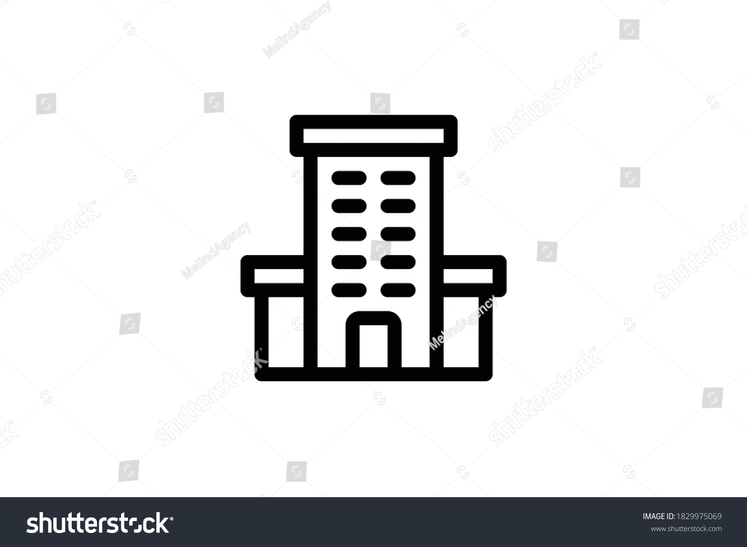 Hotel Outline Icon Building Stock Vector (Royalty Free) 1829975069 ...