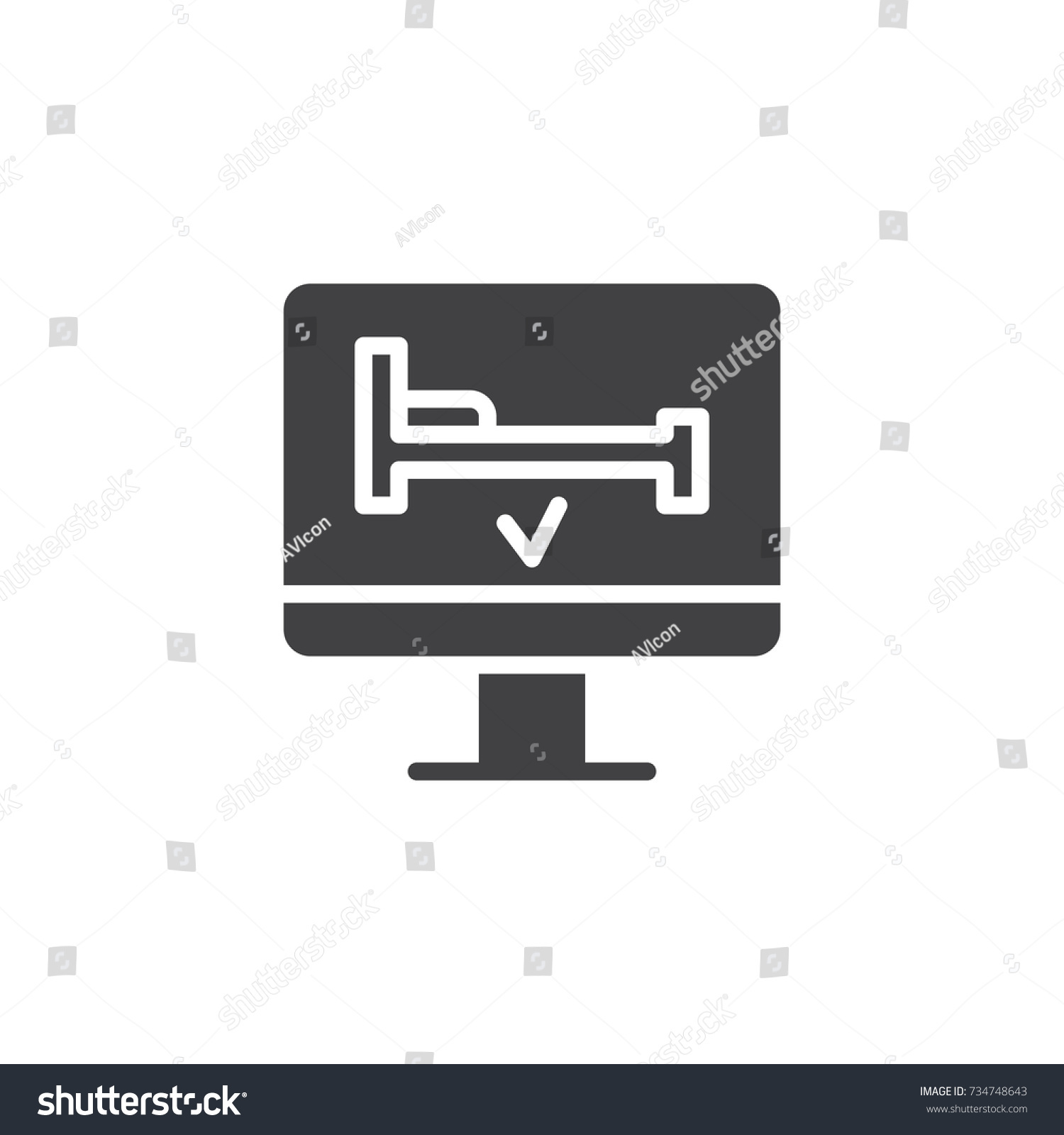 Hotel Room Online Booking Icon Vector Stock Vector Royalty