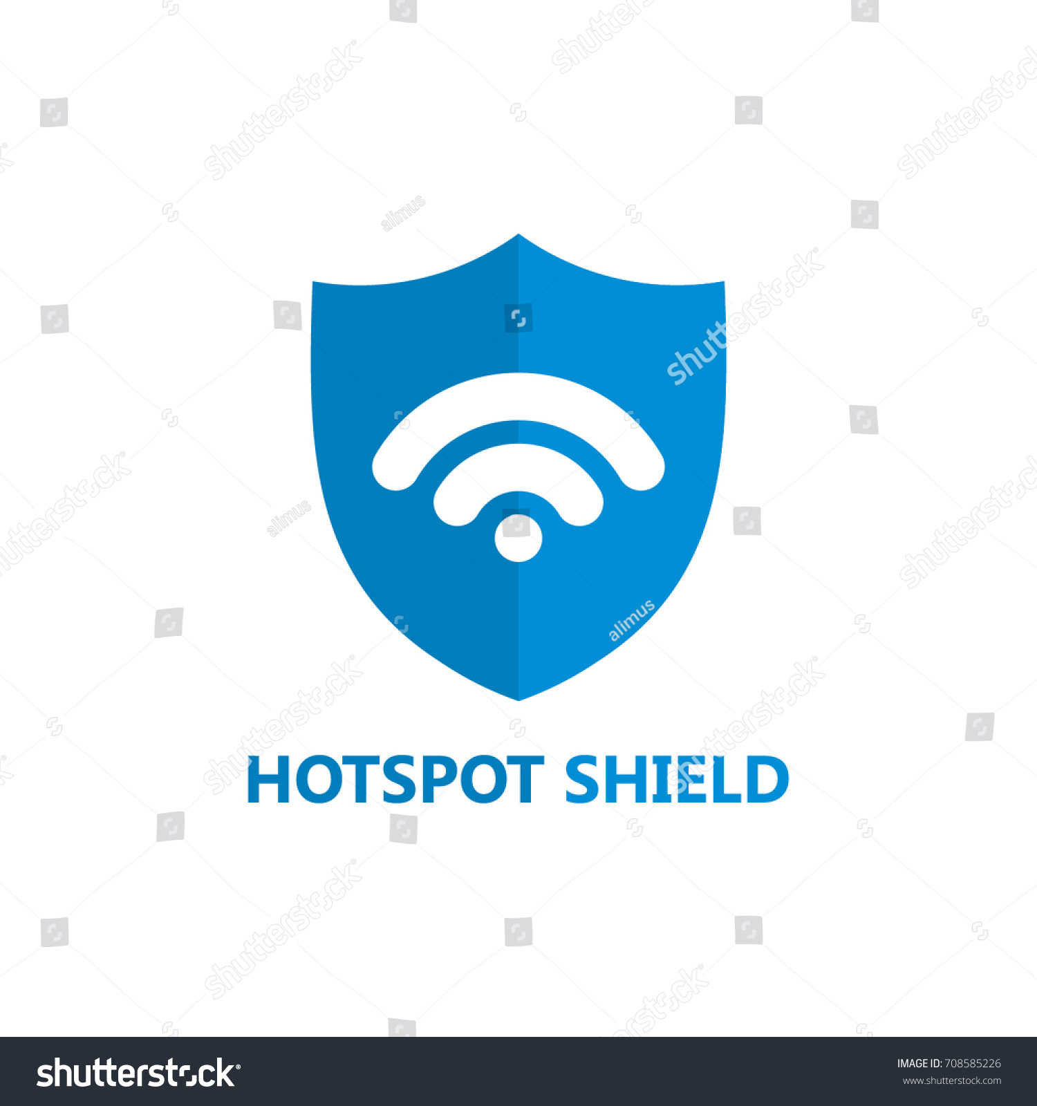 Hotspot Shield Logo Template Design Stock Vector