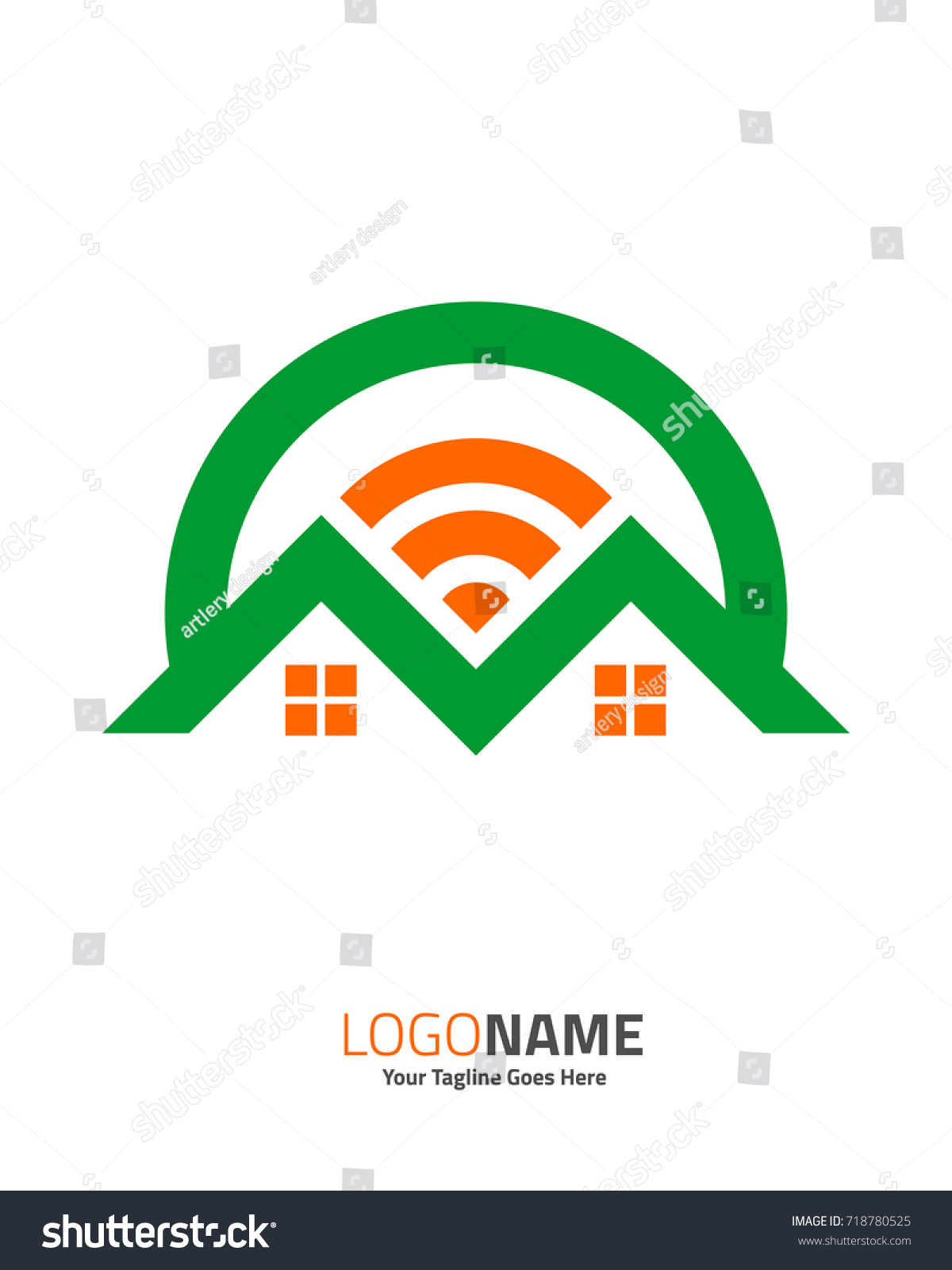 Hotspot Wifi Home Wifi Logo Stock Vector HD Royalty Free