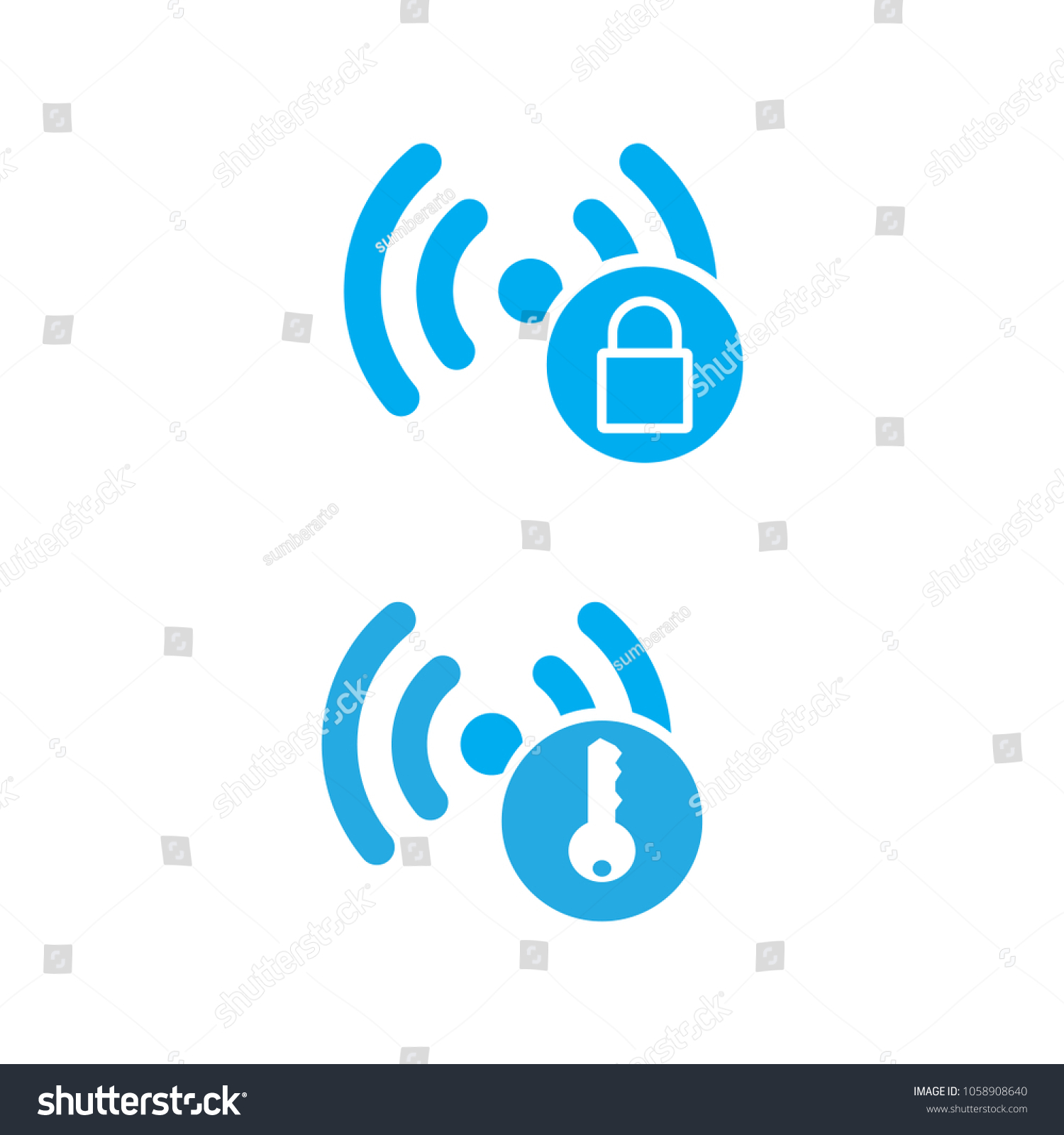 Hotspot Wifi Icon Protect Password Vector Stock Vector