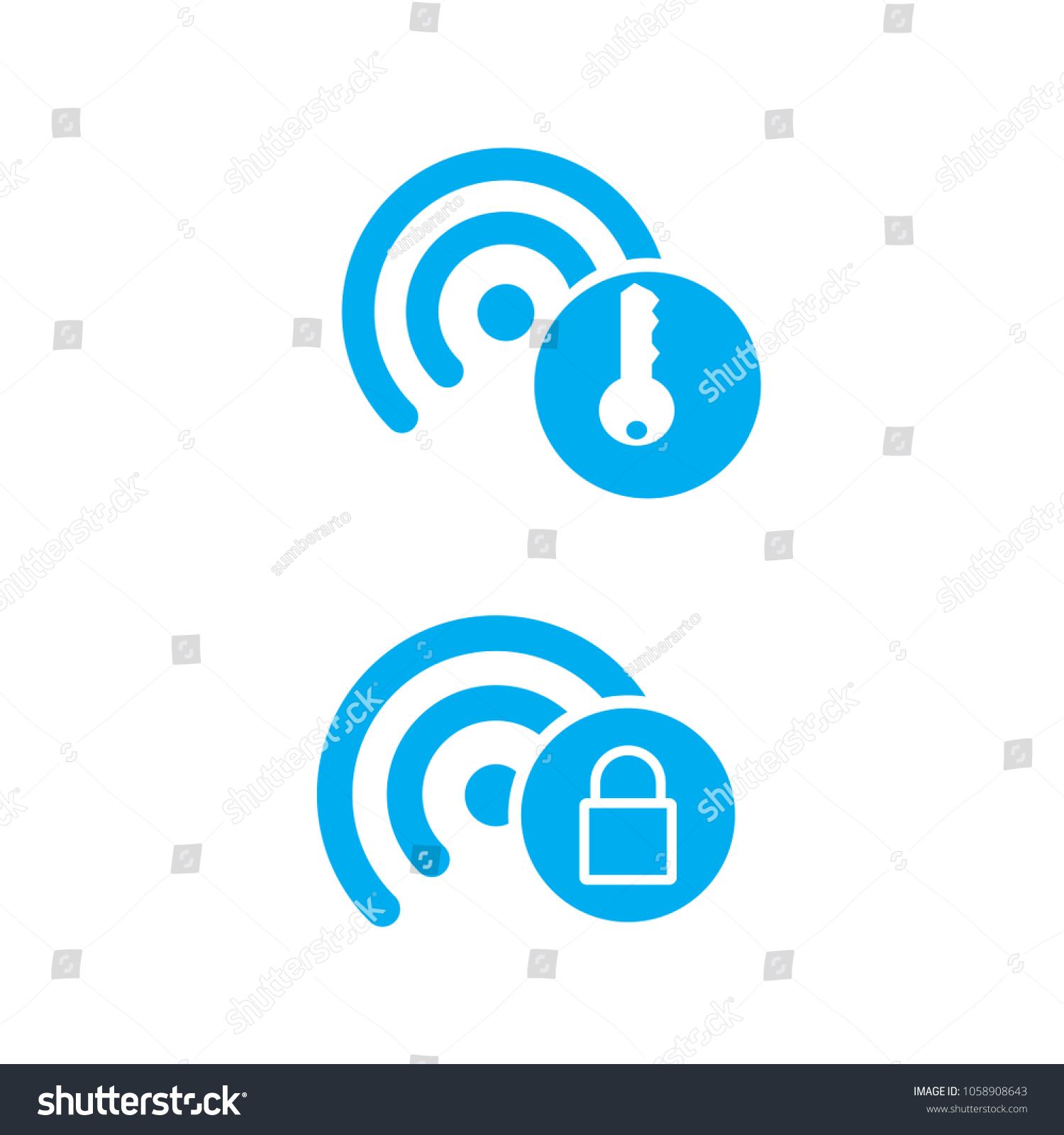 Hotspot Wifi Icon Protect Password Vector Stock Vector