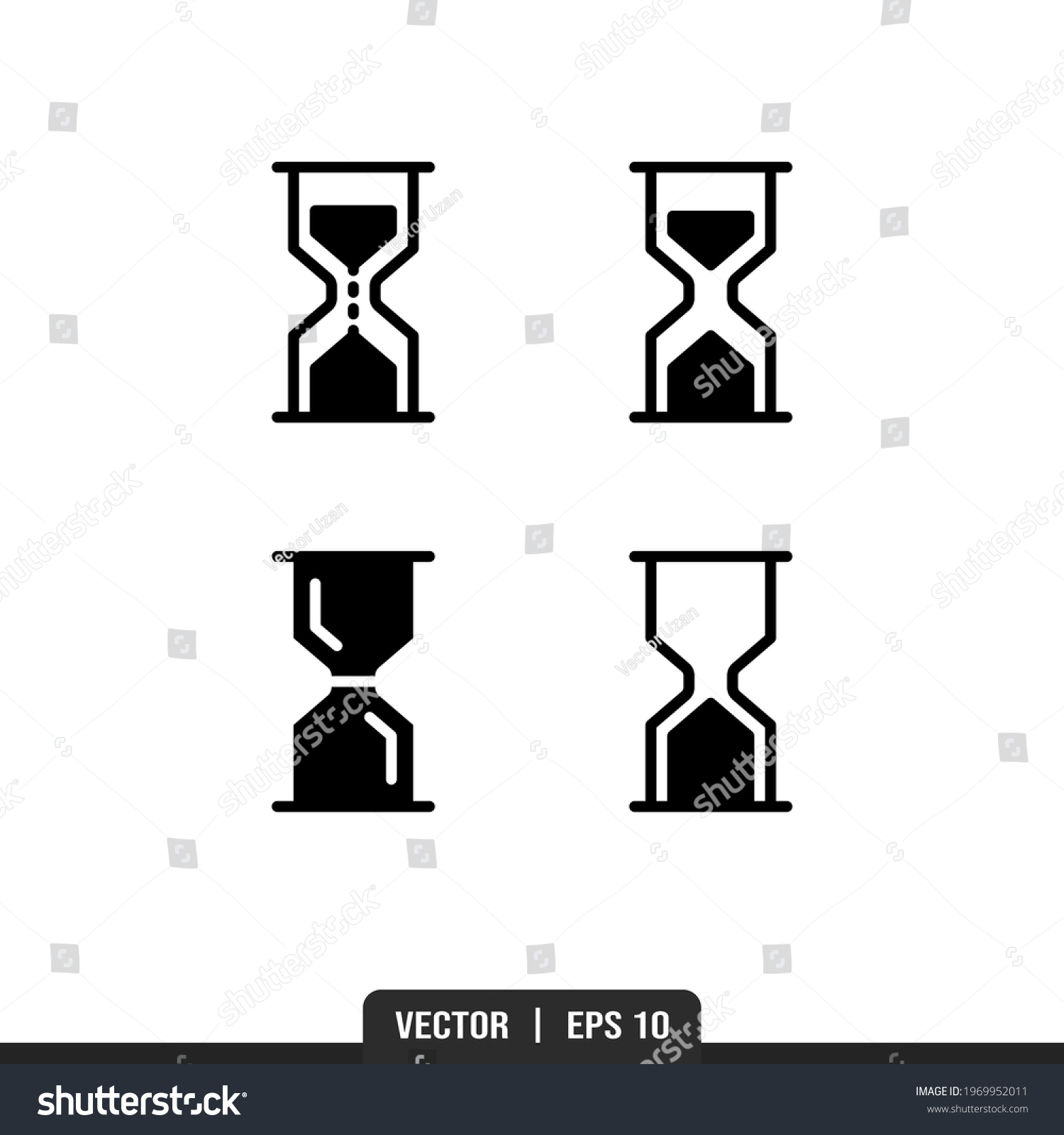 Hourglass Icons Vector Collection Illustration Logo Stock Vector Royalty Free 1969952011