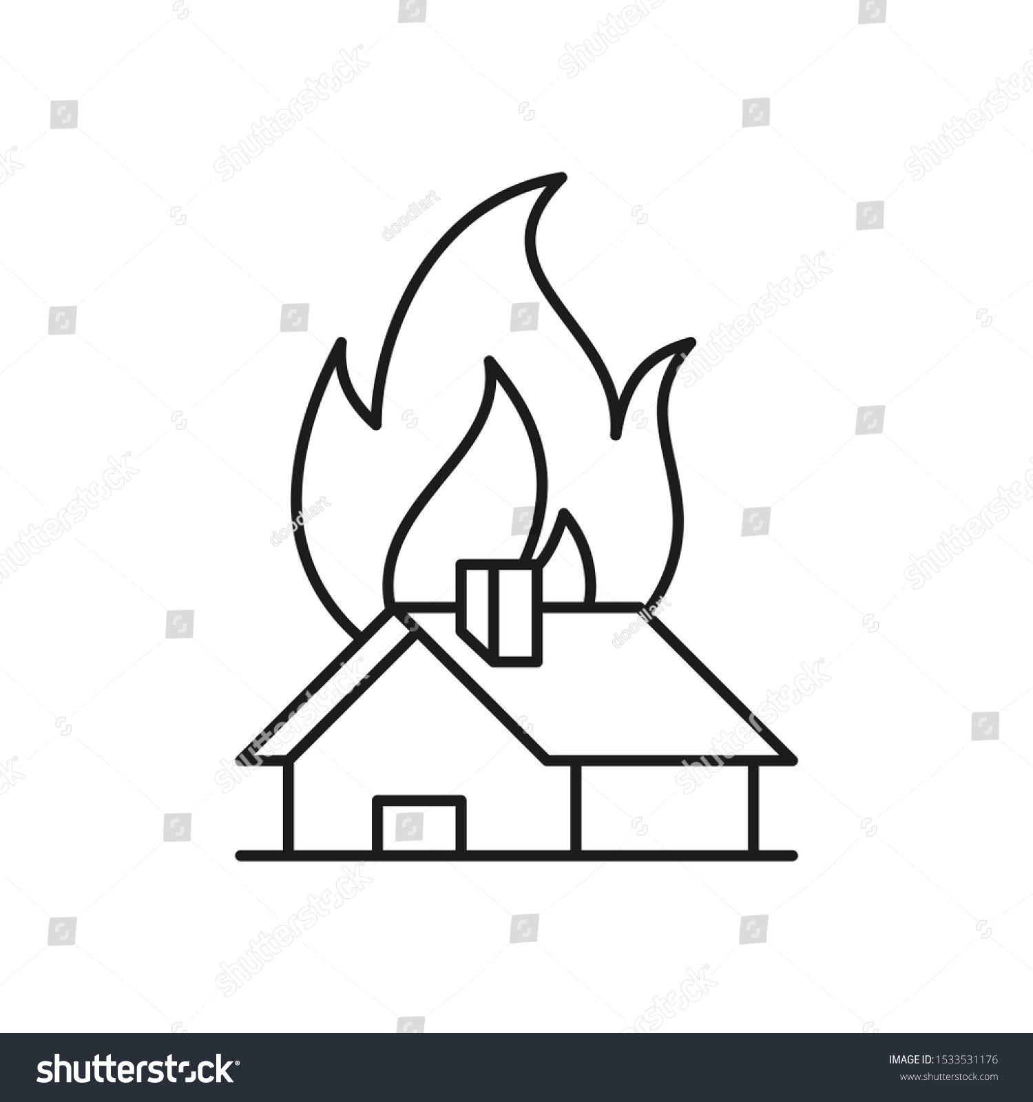 House Fire Icon House Safety Concept Stock Vector (Royalty Free ...