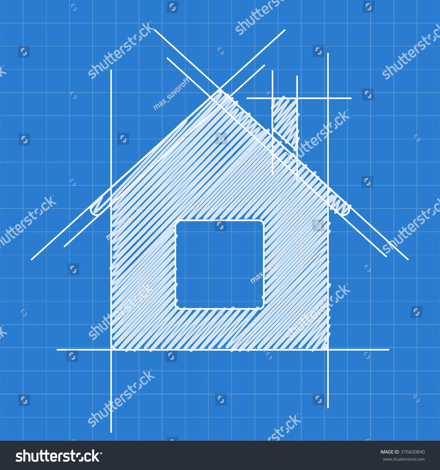 House Blueprint Logo. Sketch. Stock Vector Illustration 