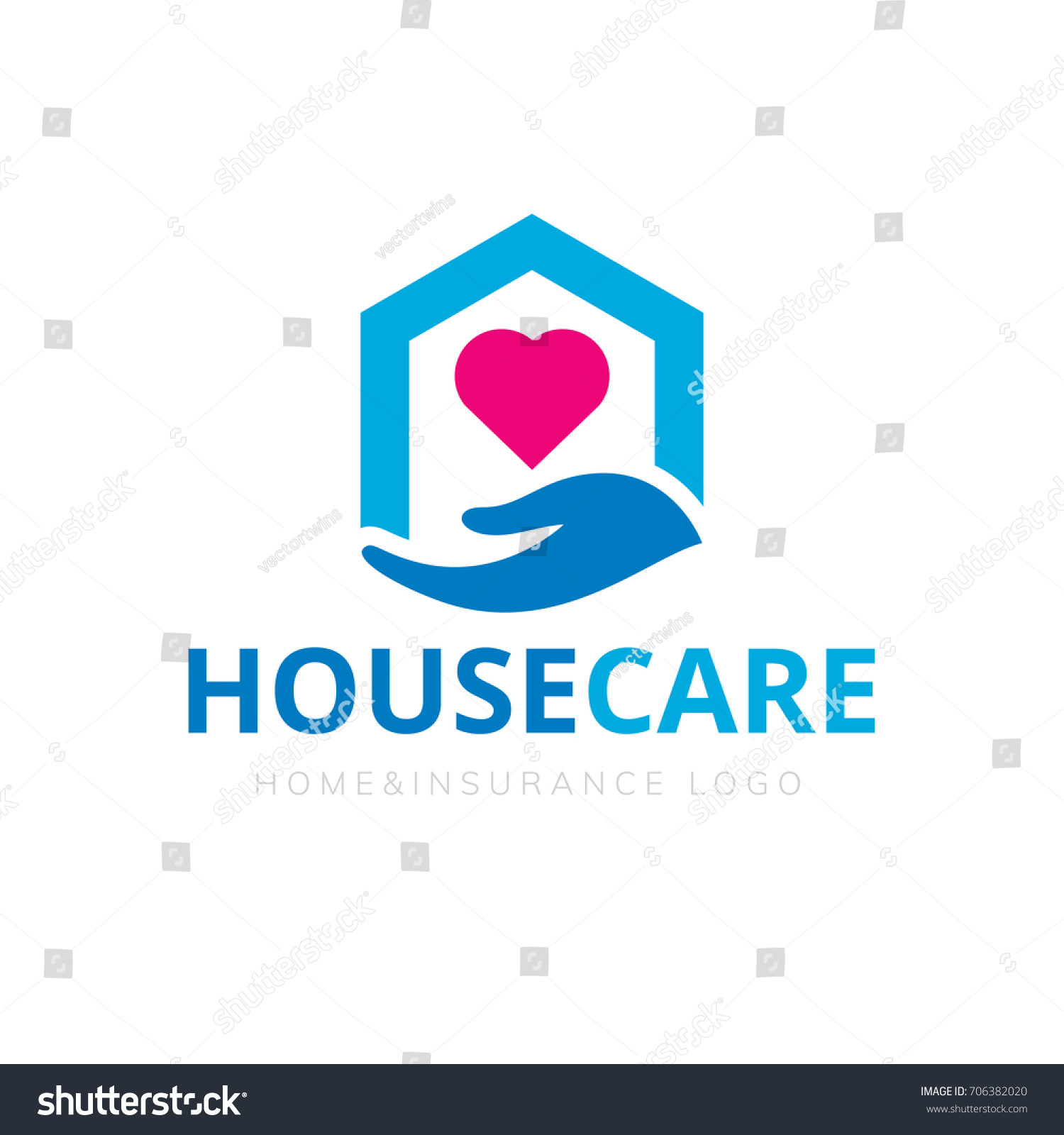 House Care Logo Template Stock Vector (Royalty Free) 706382020 ...