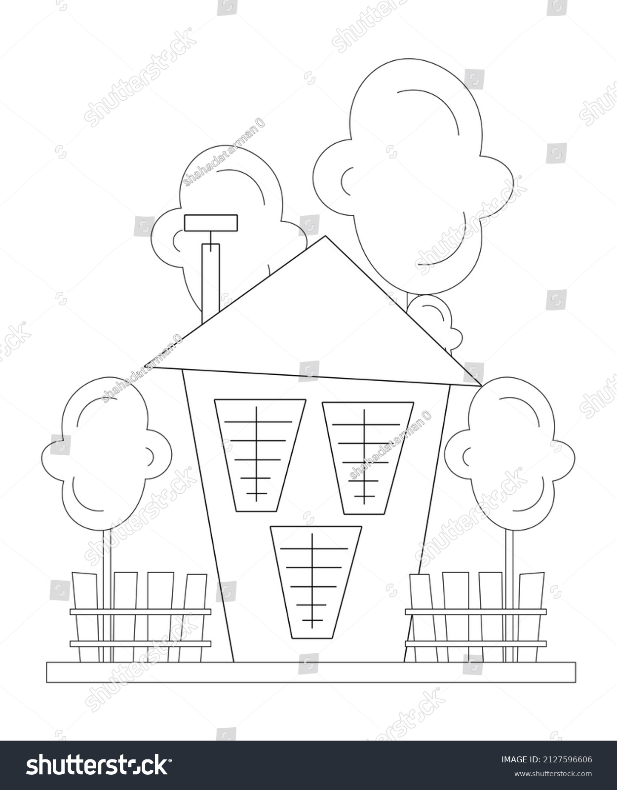 House Coloring Page Design Coloring Page Stock Vector (Royalty Free ...