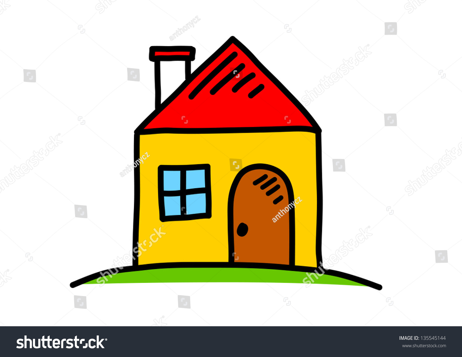 House Drawing Stock Vector 135545144 - Shutterstock