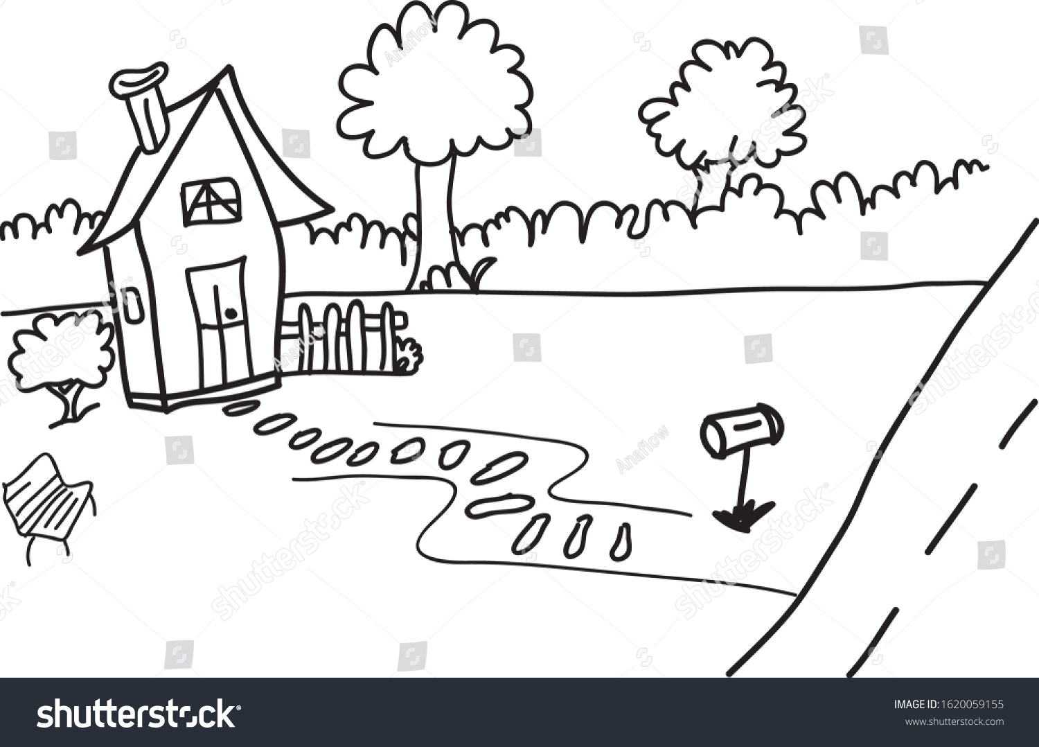 Download House Garden Handdrawn Save Svg Use Stock Vector Royalty Free 1620059155